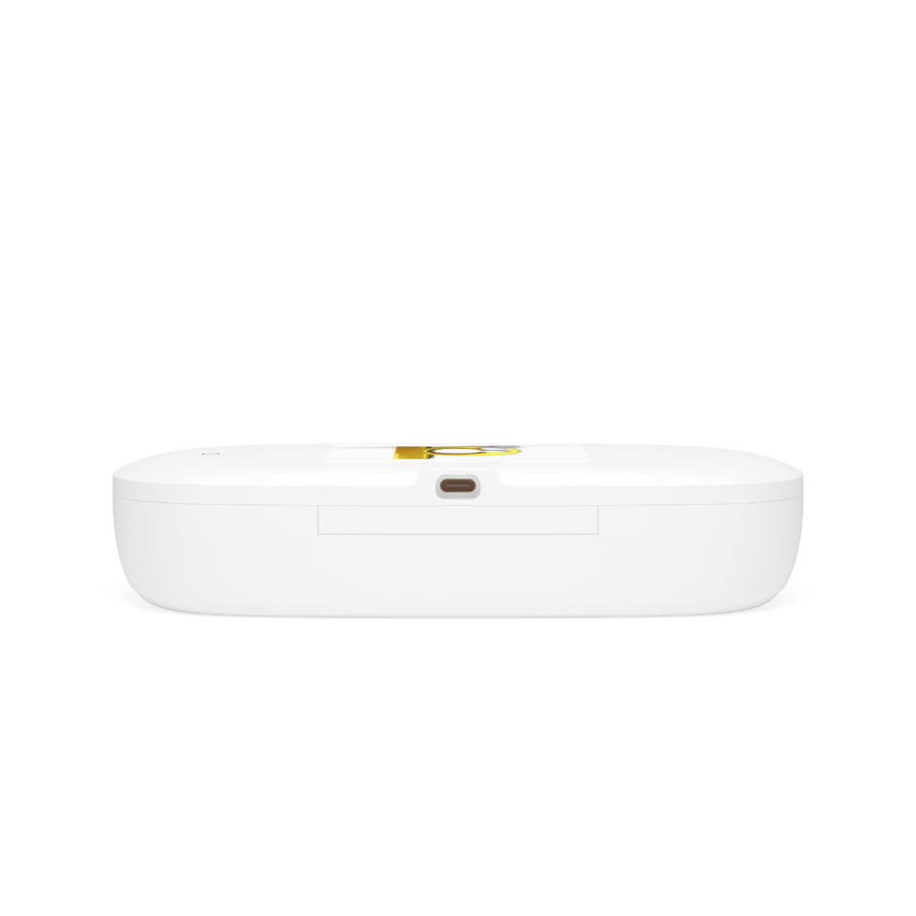 Golden Letter D Graphic UV Phone Sanitizer and Wireless Charging Pad | Desk Accessory