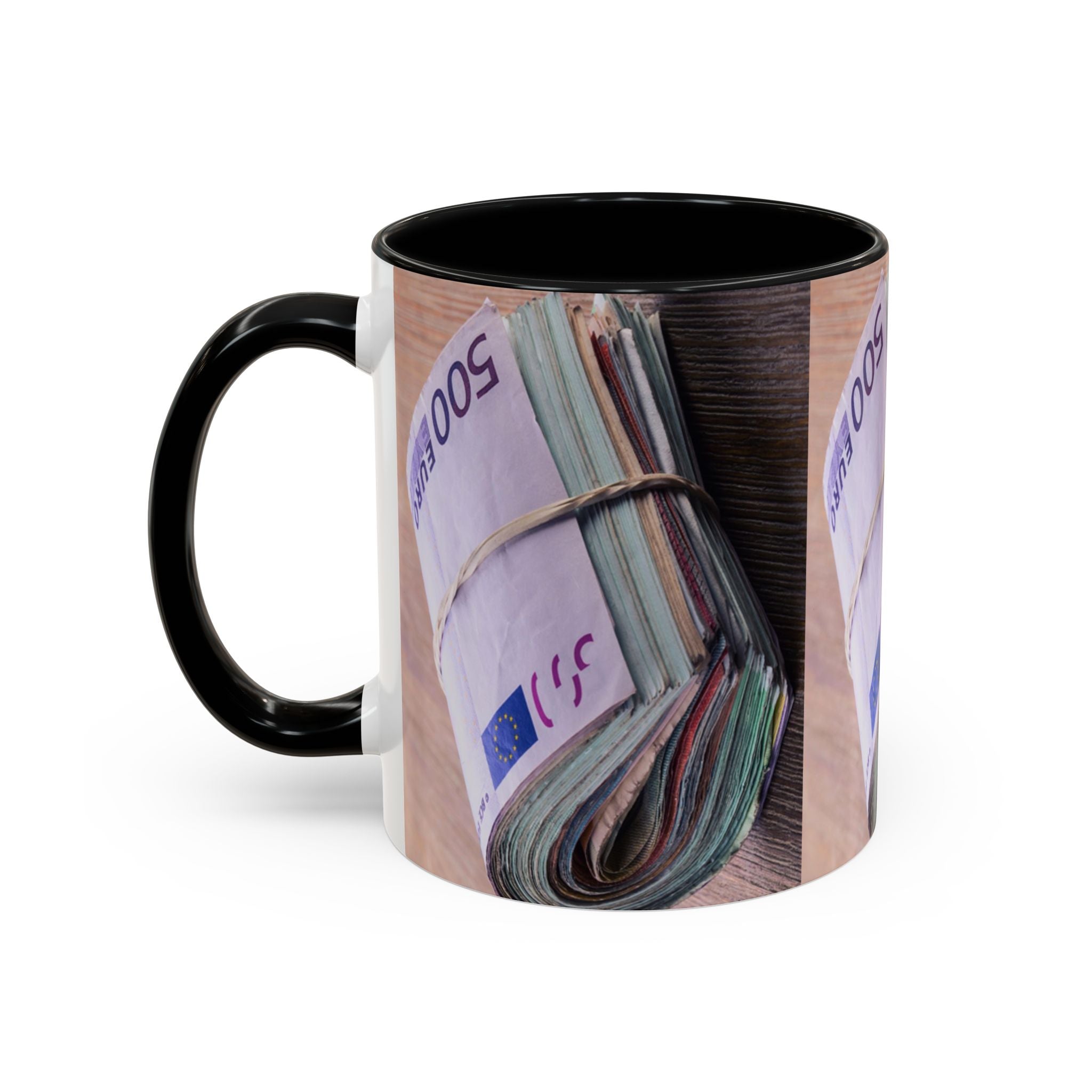 Rolled Euro Banknotes Mug | Accent Coffee Mug 11oz or 15oz