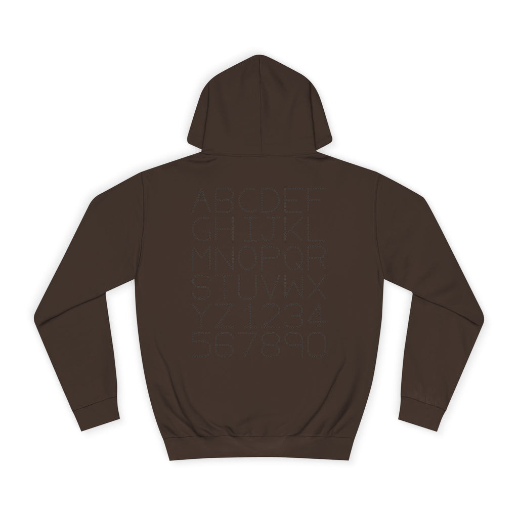 College Dotted Alphabet Hoodie | Campus Sweatshirt, Collegiate Style