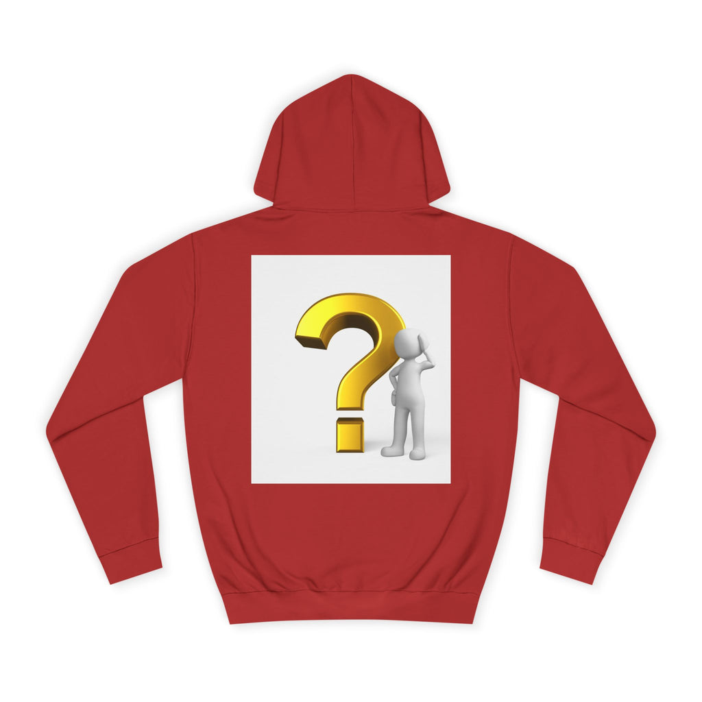 Gold Question Mark with Thinking Figure Hoodie | Mystery Design, Minimalist