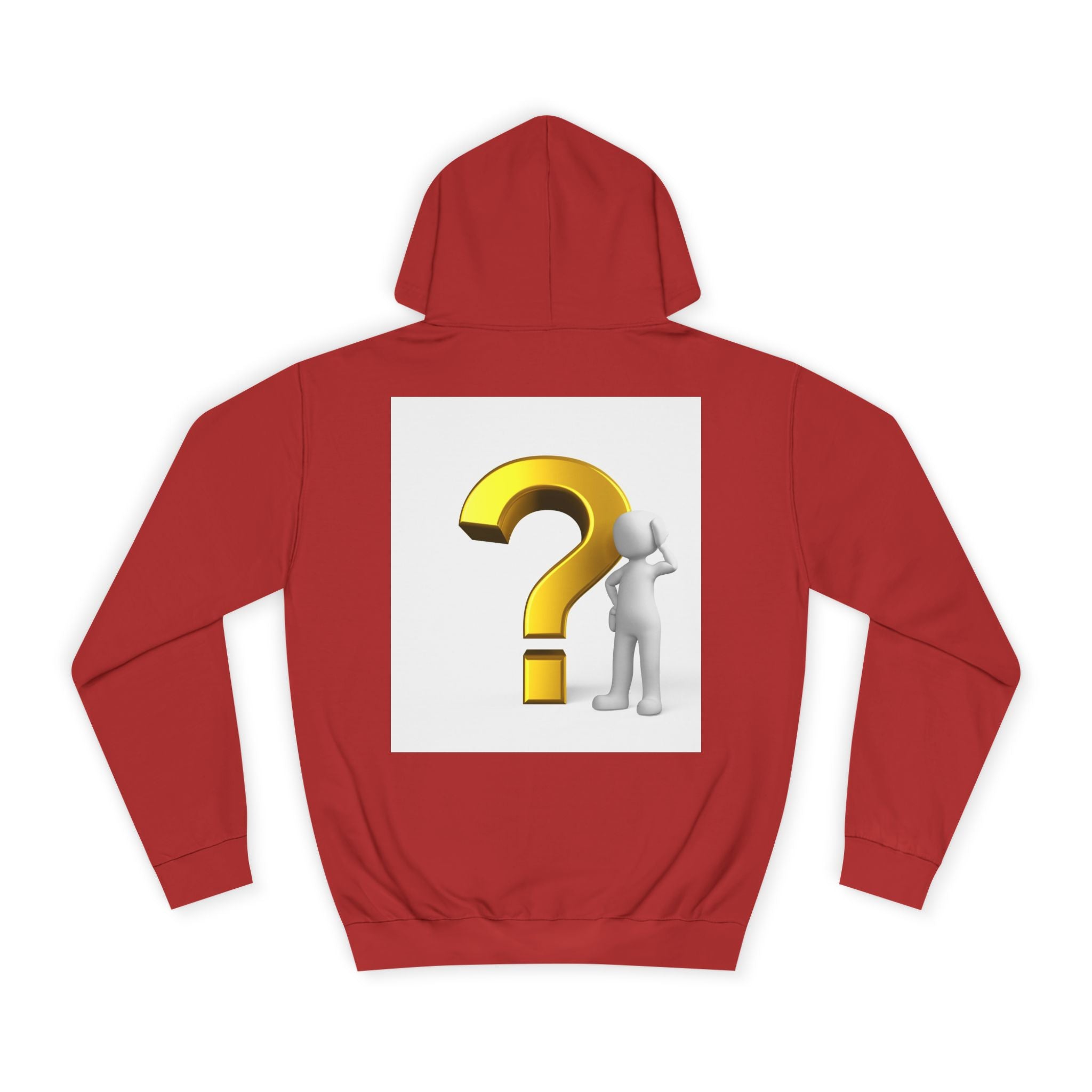 Gold Question Mark with Thinking Figure Hoodie | Mystery Design, Minimalist
