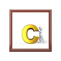 Gold Letter C with Figure Jewelry Box | Personalized Monogram Keepsake