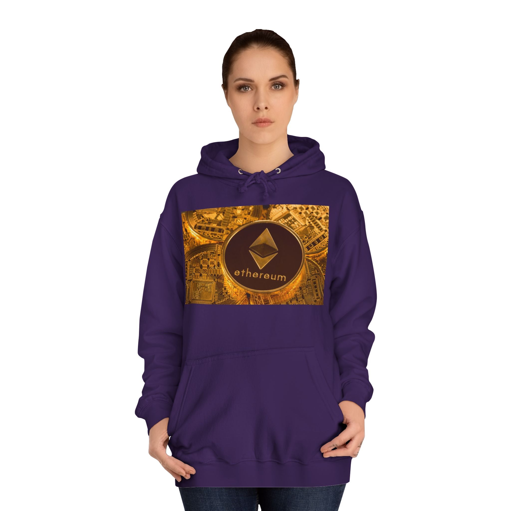 Ethereum Coin Hoodie | Crypto Logo Sweatshirt, Blockchain Design