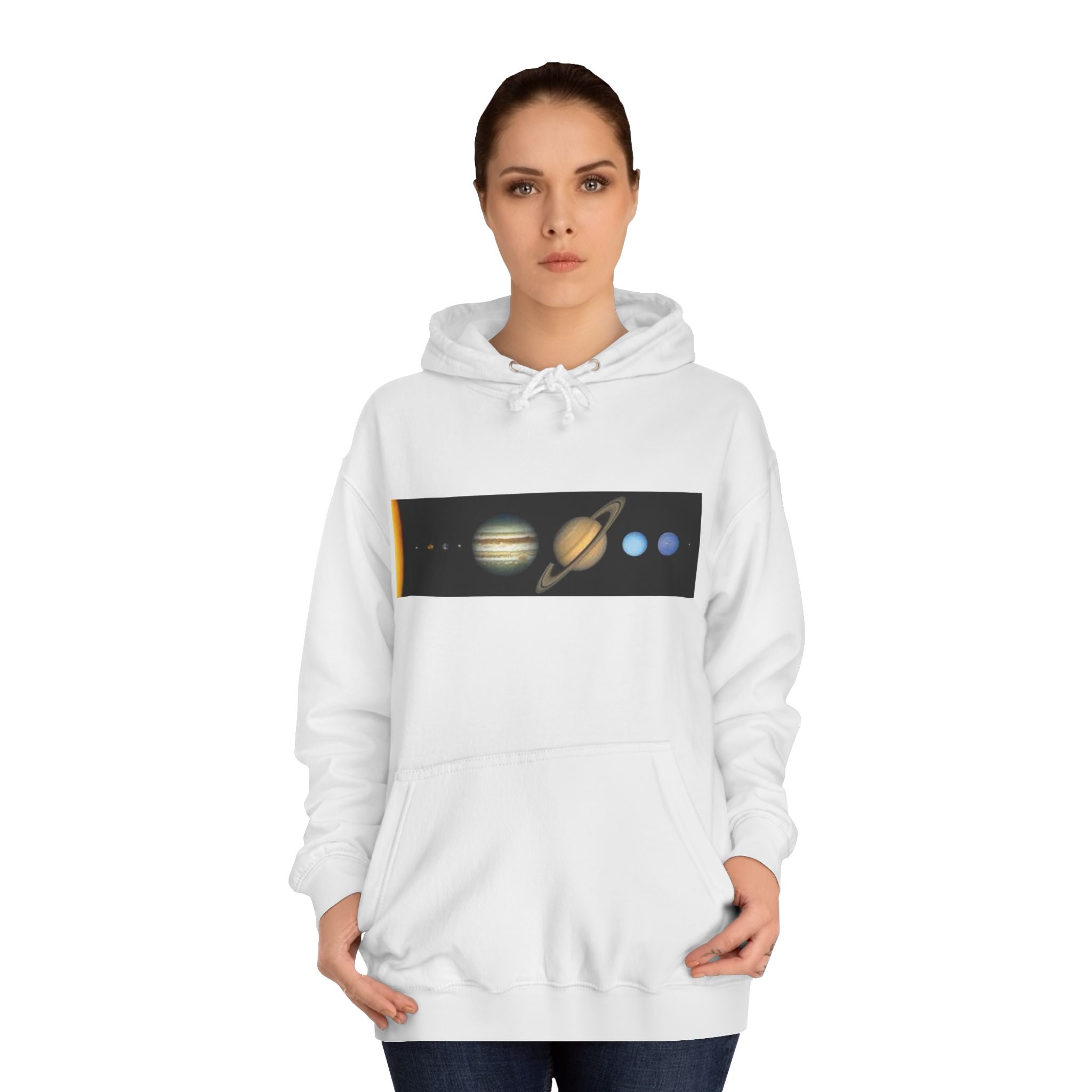 Solar System Planets Hoodie | Saturn Jupiter Earth Mars Nebula Design