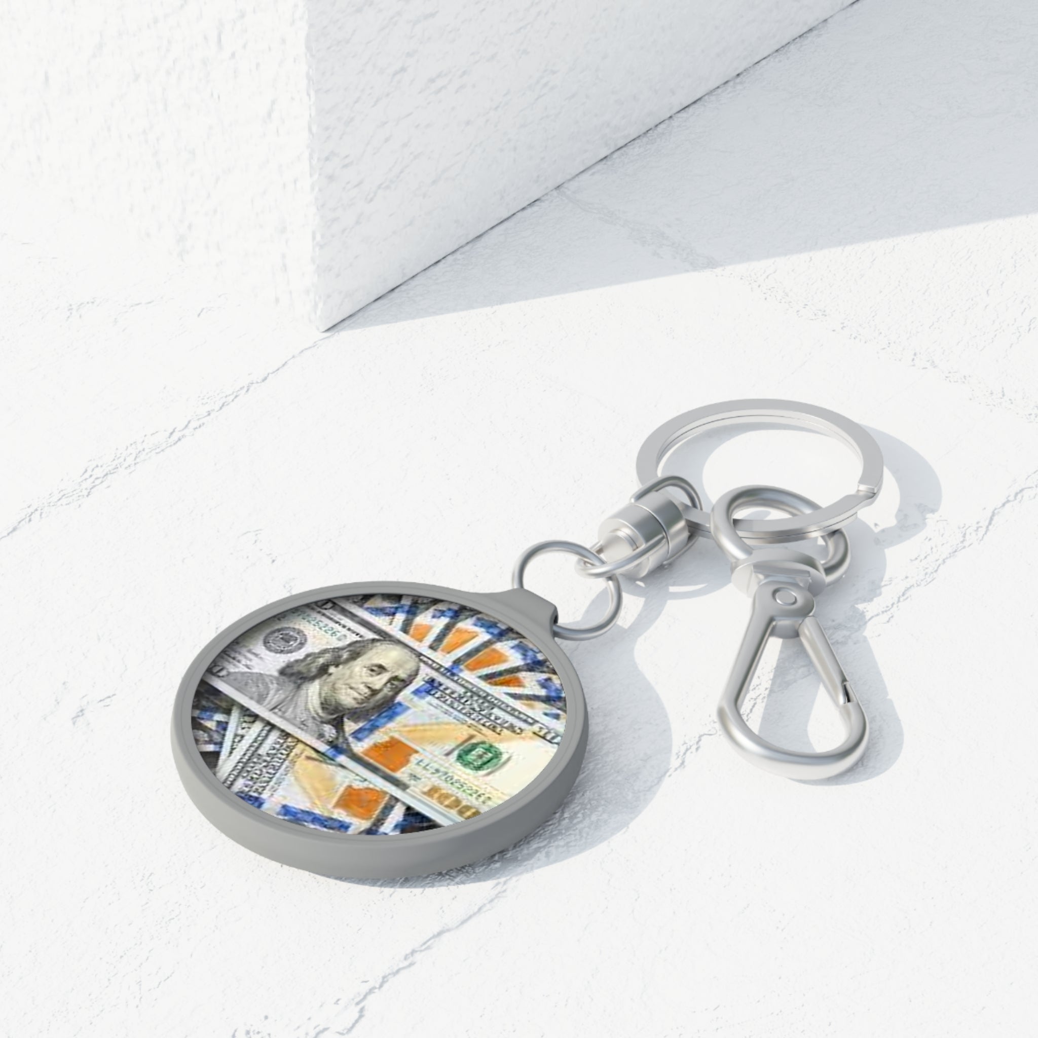 Hundred Dollar Bill Keyring Tag | Money Stack Keychain