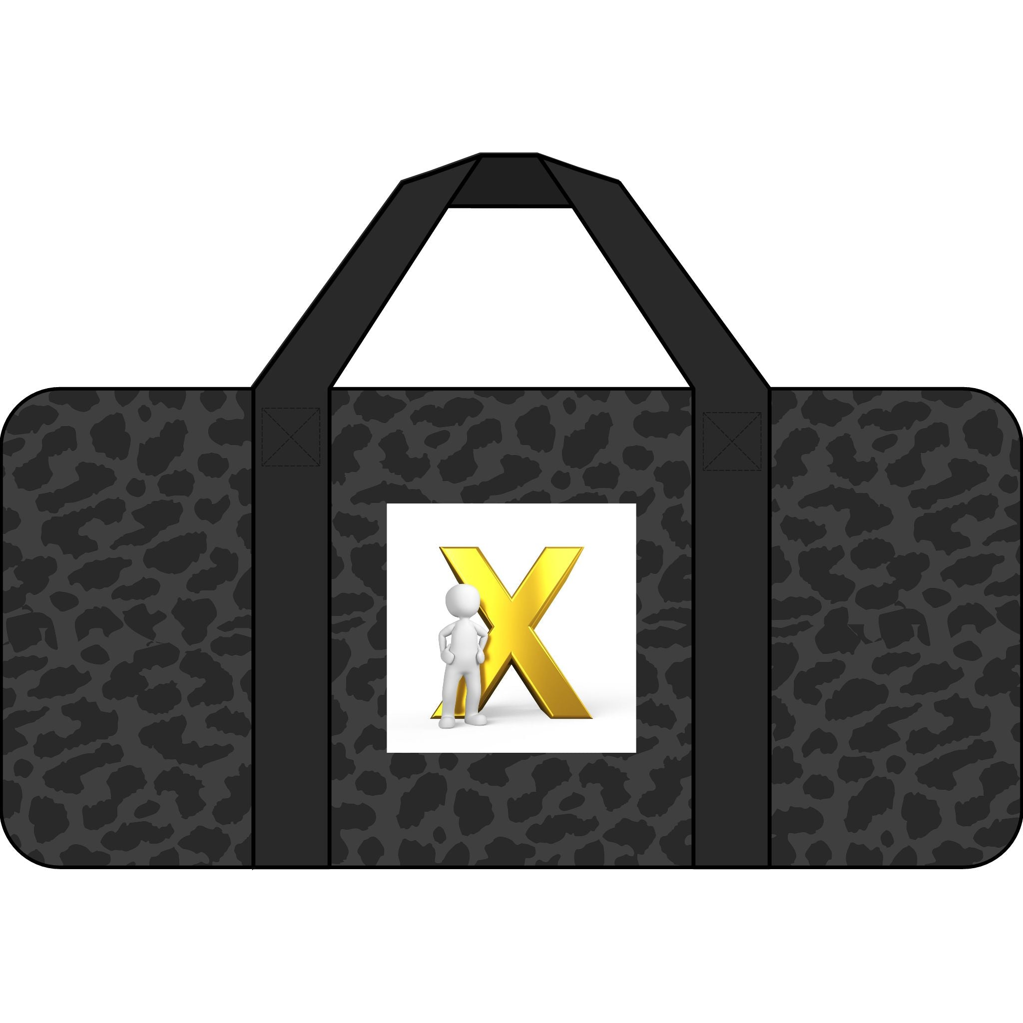 Gold X logo duffel bag | checkered or camo strap options