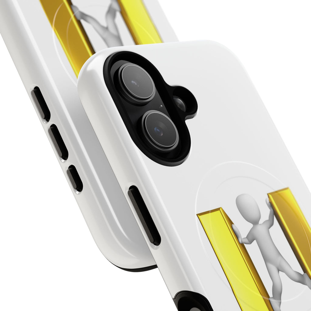 3D Gold U Letter with Stick Figure phone case | Tough Magnetic Case