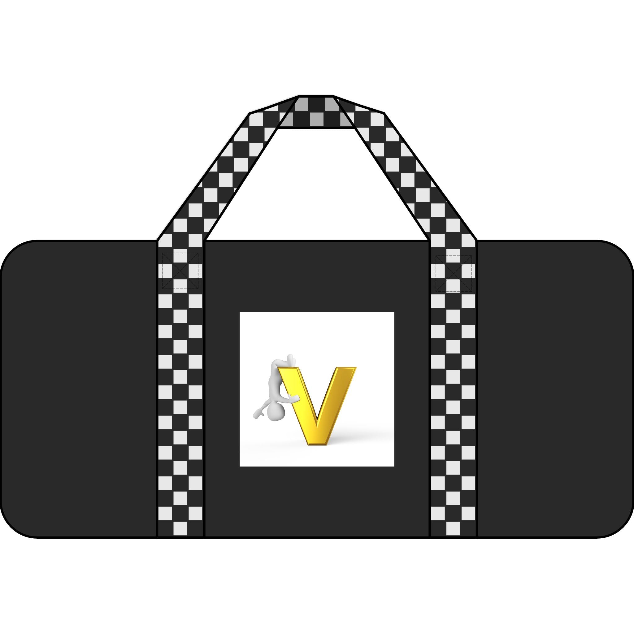 Gold Letter V Logo Tripper Duffel Bag | Checker Strap or Black Camo Handles