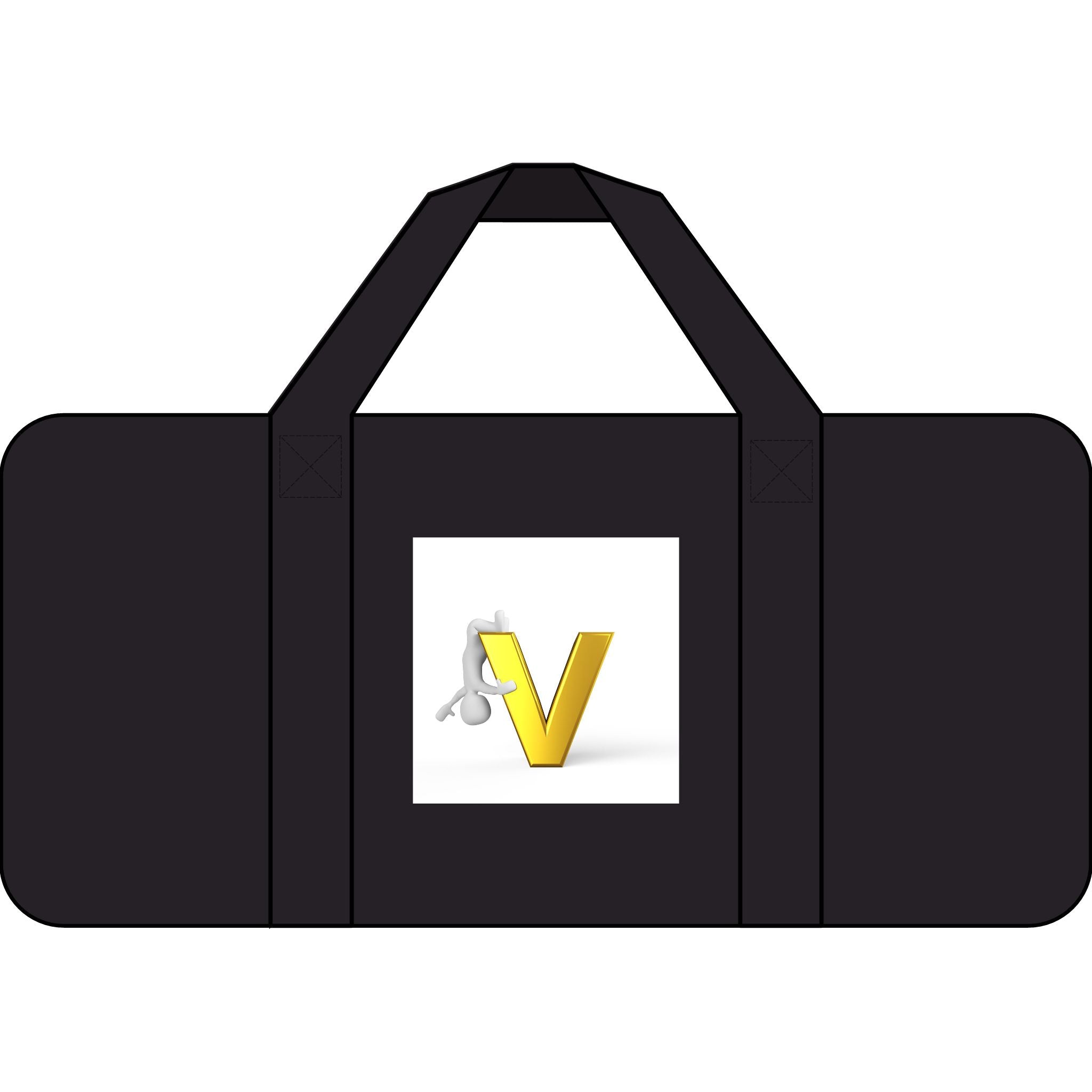 Gold Letter V Logo Tripper Duffel Bag | Checker Strap or Black Camo Handles