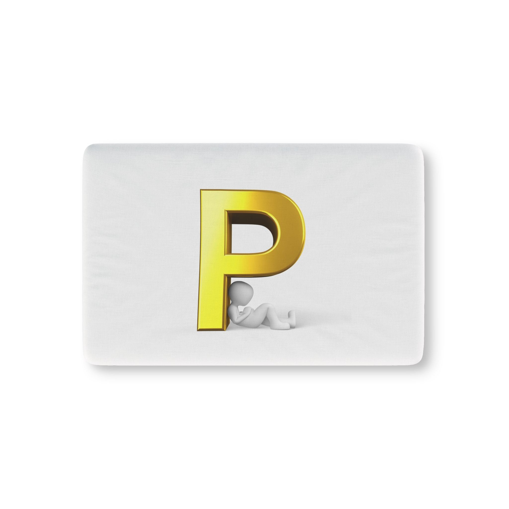 Gold Letter P Baby Fitted Crib Sheet | Monogram Initial Nursery
