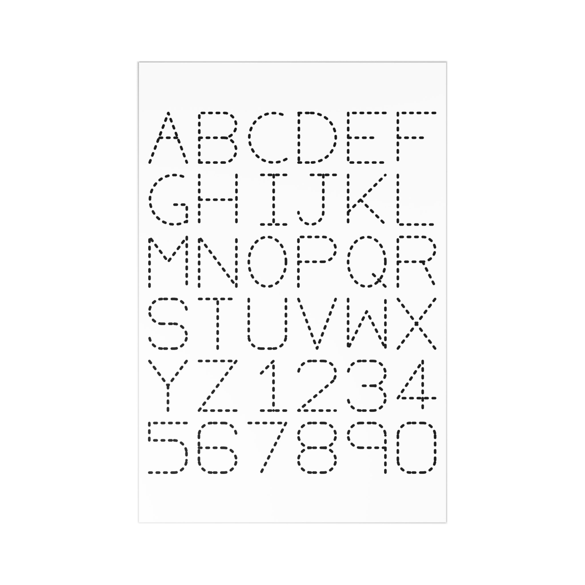 Dotted Trace Alphabet and Numbers Postcards