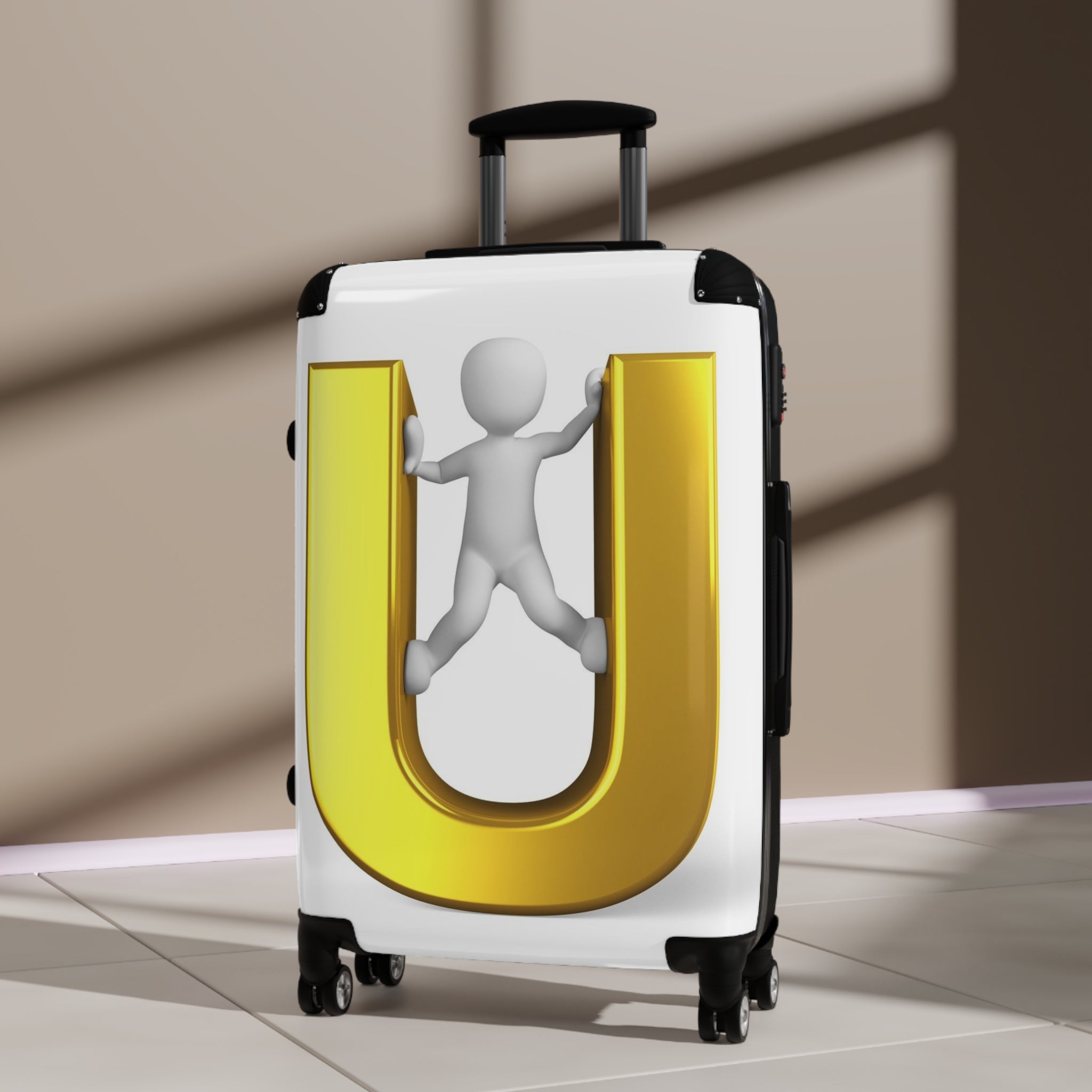 Gold Letter U Luggage Cover Suitcase | Monogram Travel Accessory