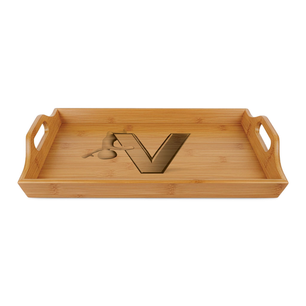Monogram V Bamboo Serving Tray | Engraved Initial Letter V