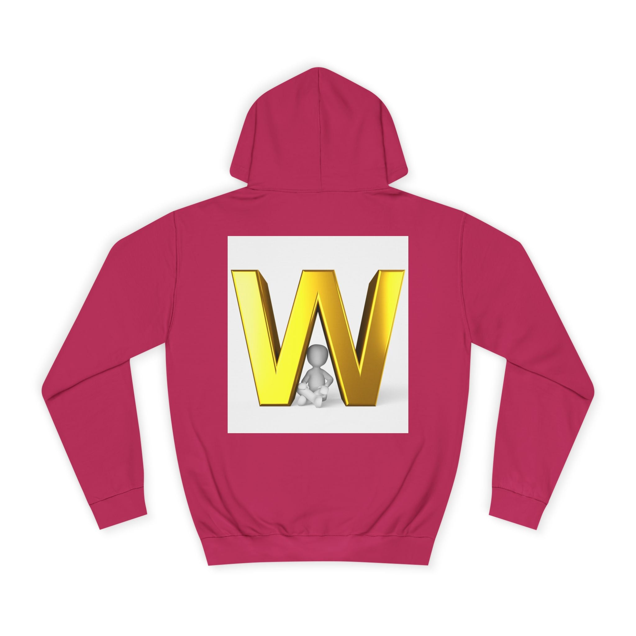Gold 3D Letter W Hoodie | Monogram Initial Sweatshirt