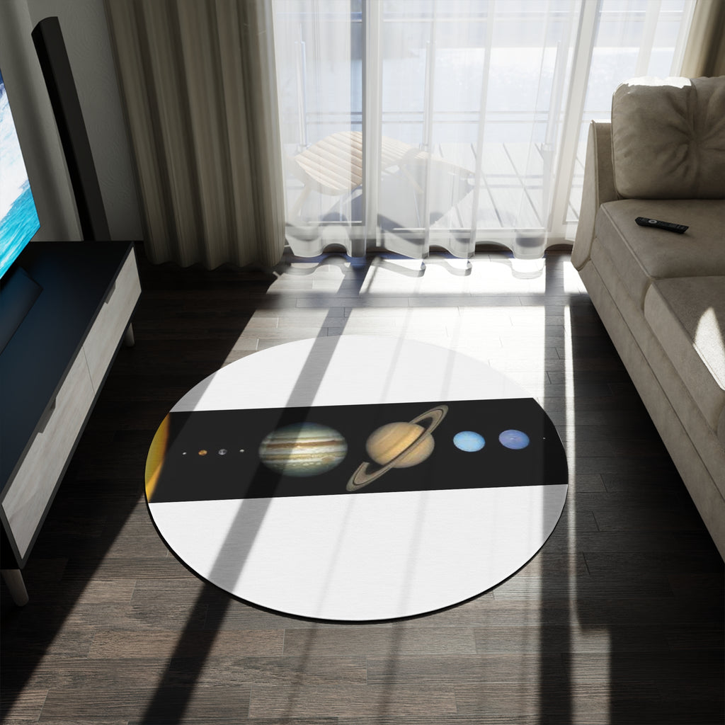 Solar System Planets Round Rug | Planetary Astronomy Floor Mat