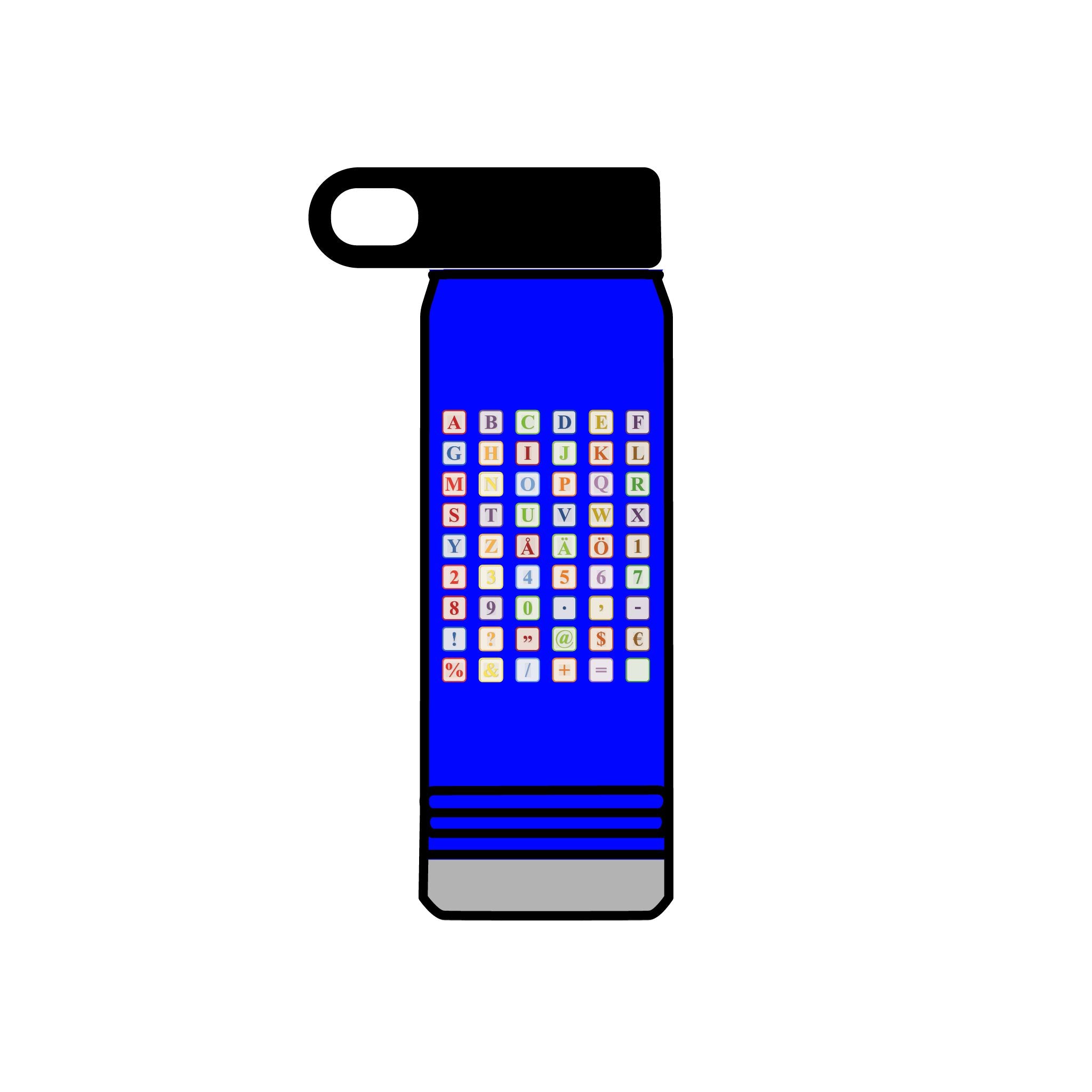 Bouteille d'eau Blocs Alphabet Colorés | Bouteille isotherme 590 ml