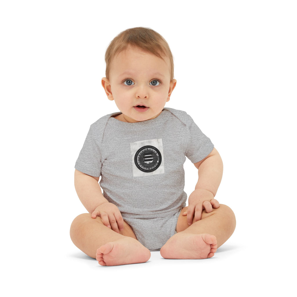 Solana Cryptocurrency Infant One Piece | Monochrome Badge Design