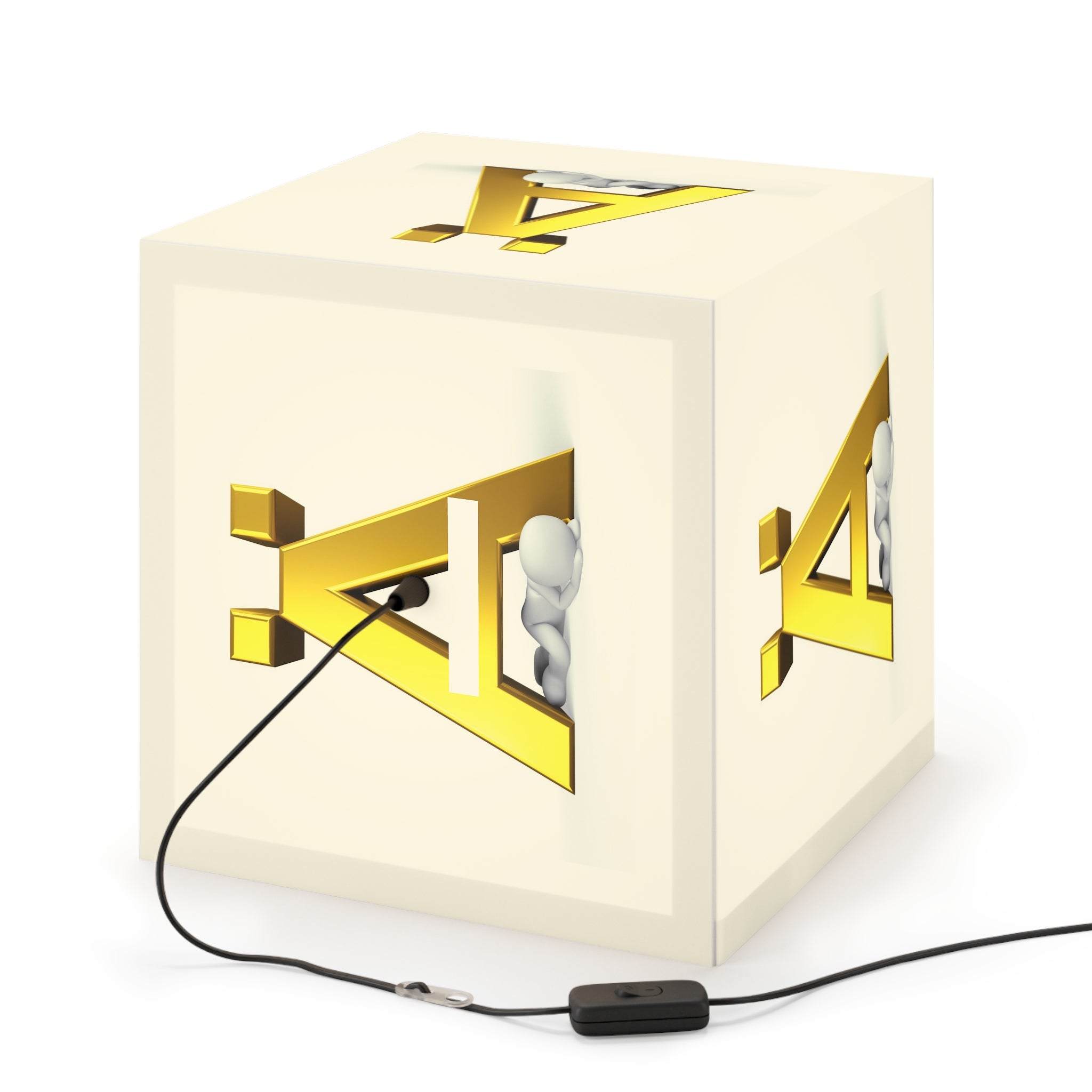 Gold Letter Ä Light Cube Lamp | Alphabet Initial Accent Lighting