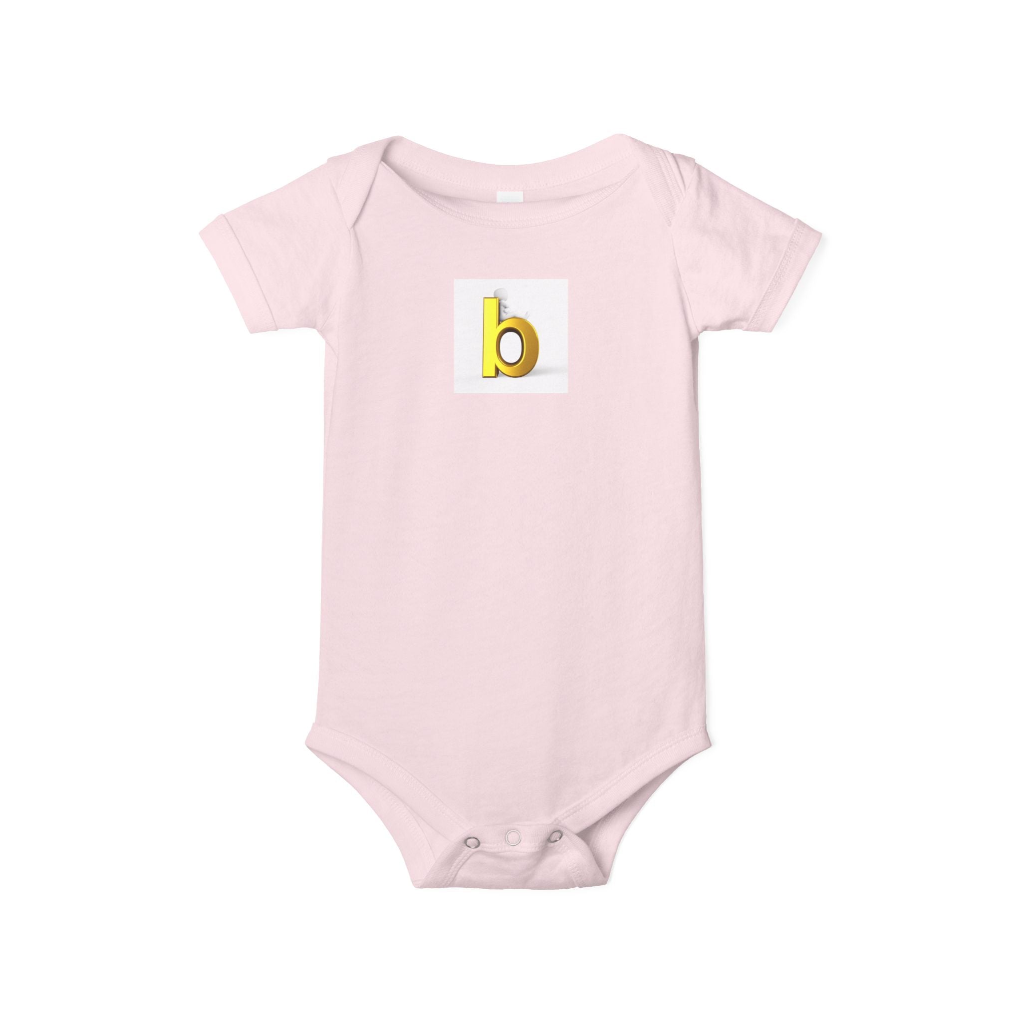 Body de bébé minuscule jaune avec la lettre b | Body pour bébé
