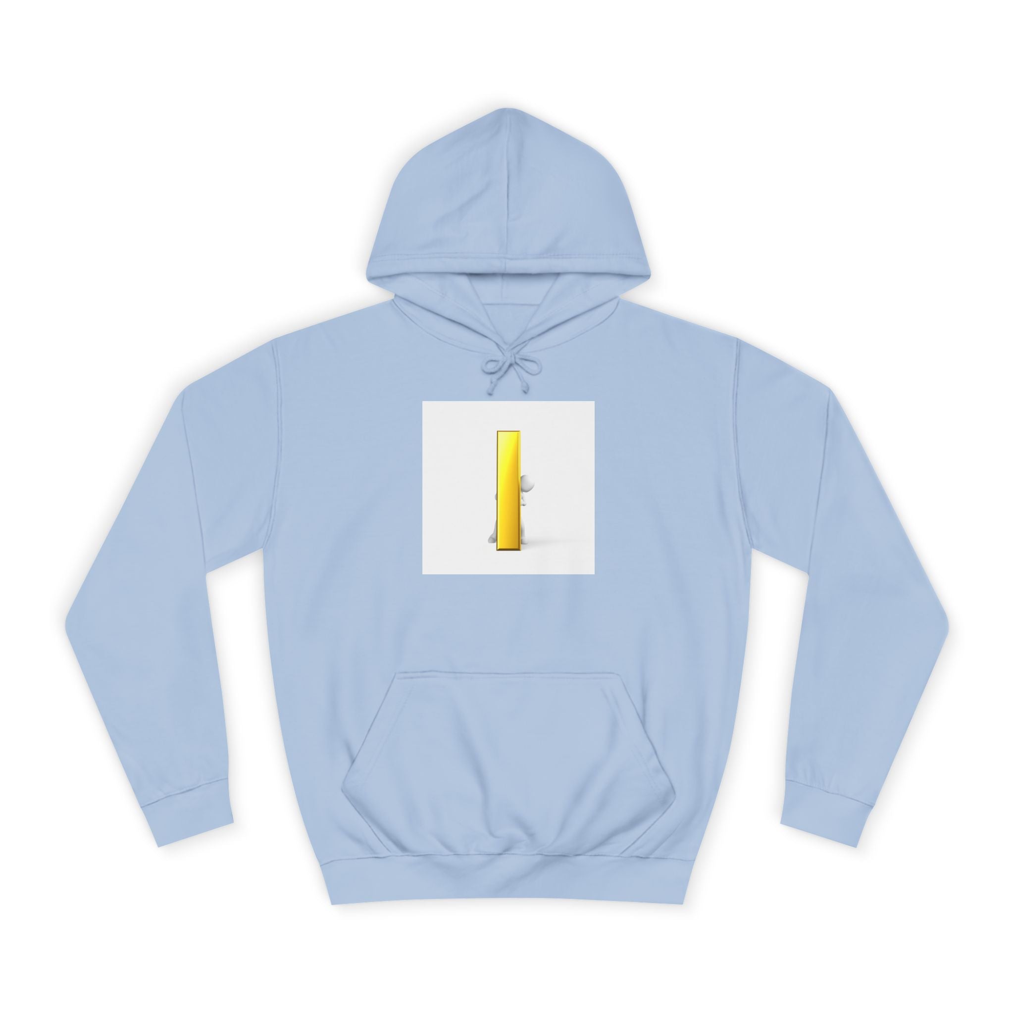 Gold Letter i Character Hoodie | Minimalist 3D Column Illustration