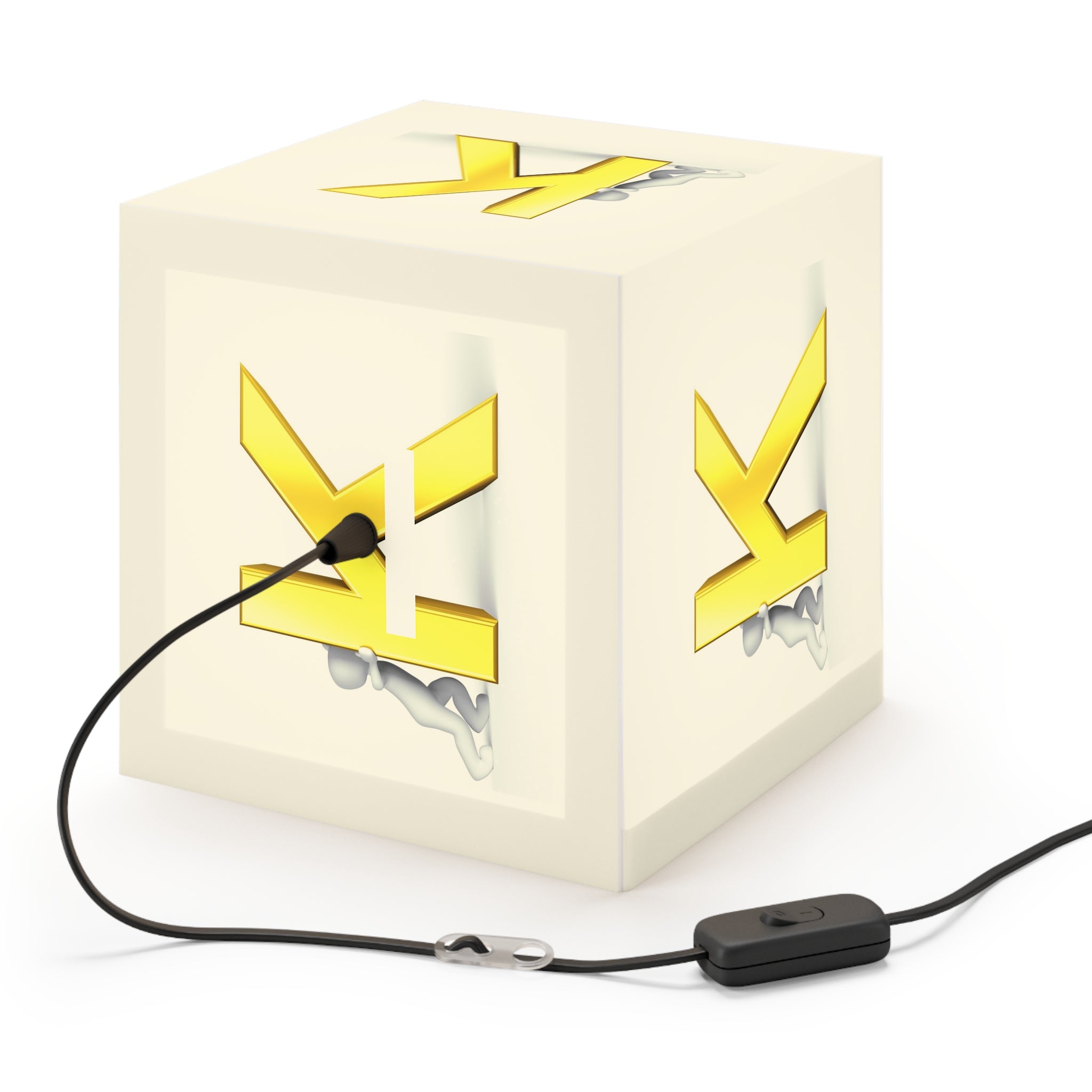 Golden Letter K Light Cube Lamp | Initial Monogram Pendant Light