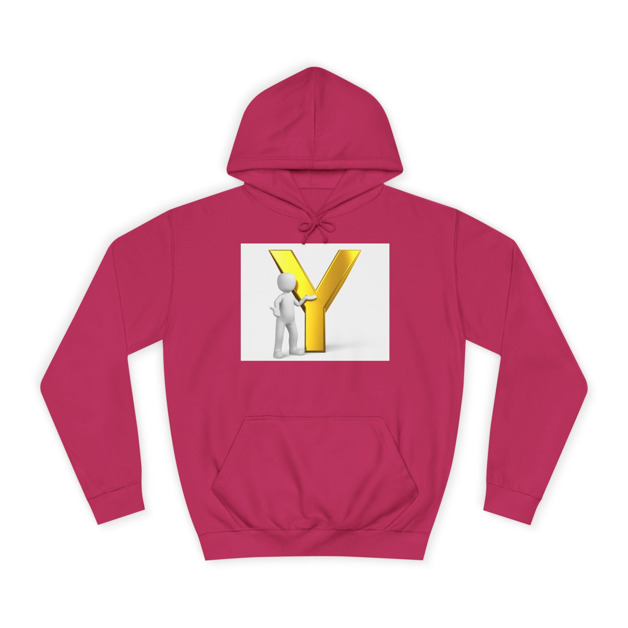 Sweat à capuche lettre Y en or 3D avec figurine | Monogramme initial