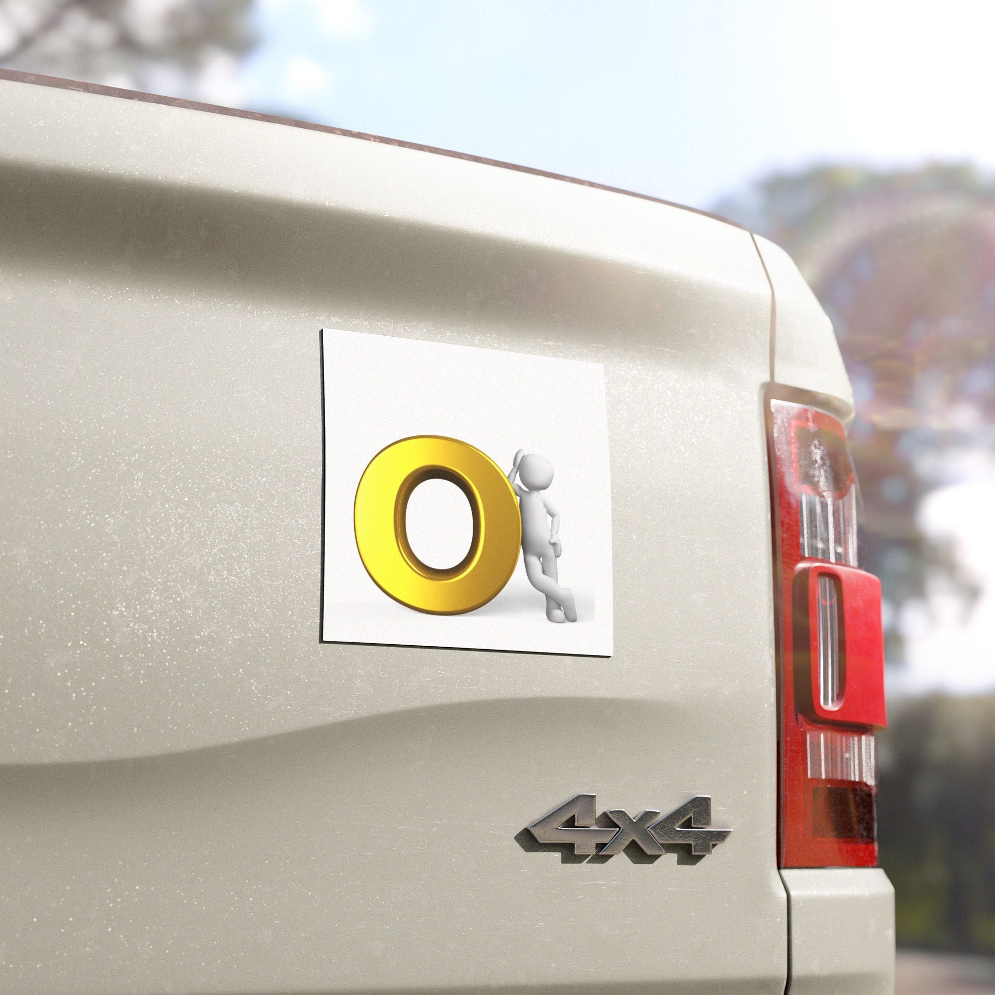 Golden Letter O car magnet | Alphabet Monogram Magnetic Decal