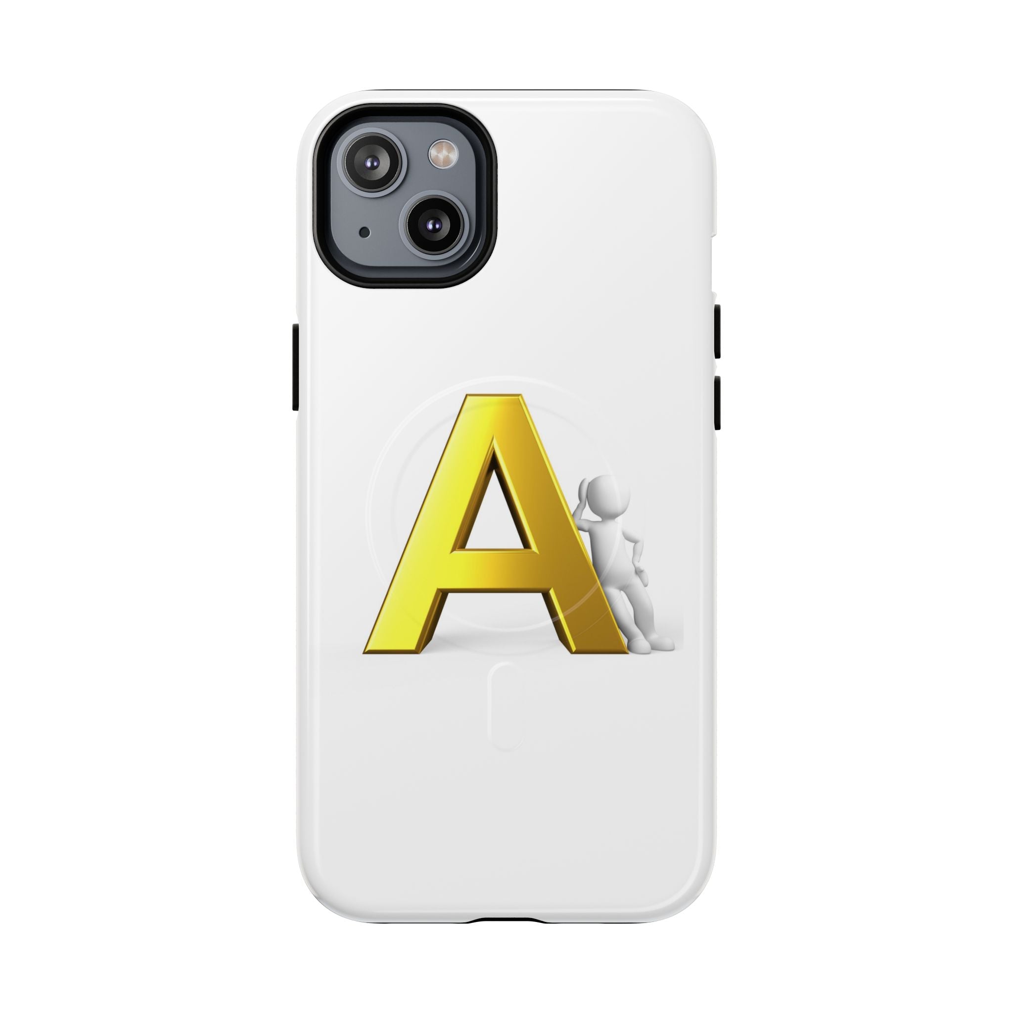 Coque de Téléphone Lettre A Dorée | Coque Magnétique Robuste, Monogramme Initial