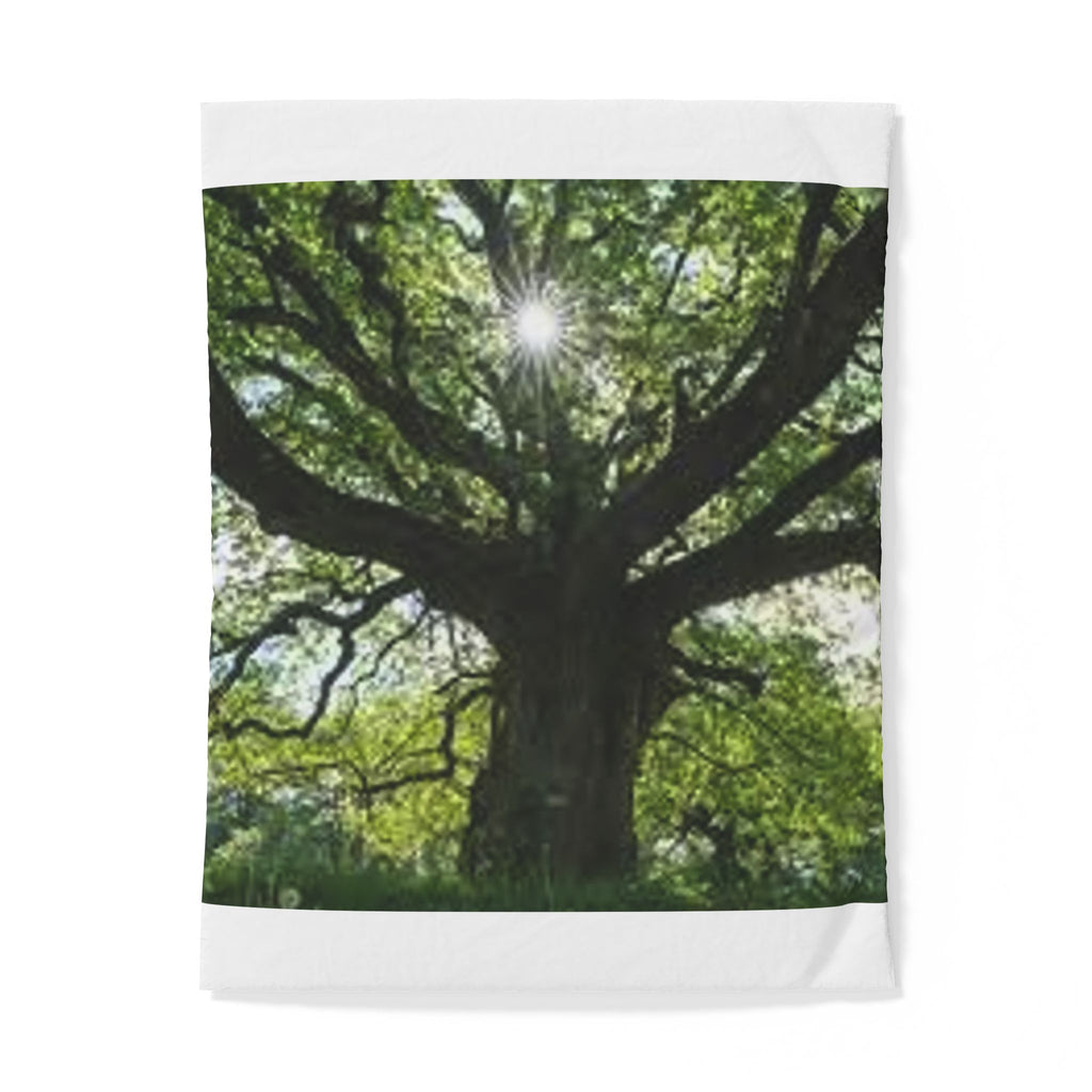 Sunlit Oak Tree Duvet Cover | Forest Canopy Nature Bedding