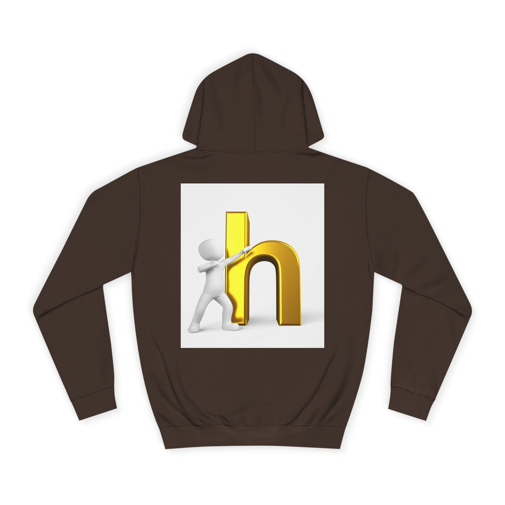 3D Gold Letter H Design Hoodie | Letterman Initial Hoodie
