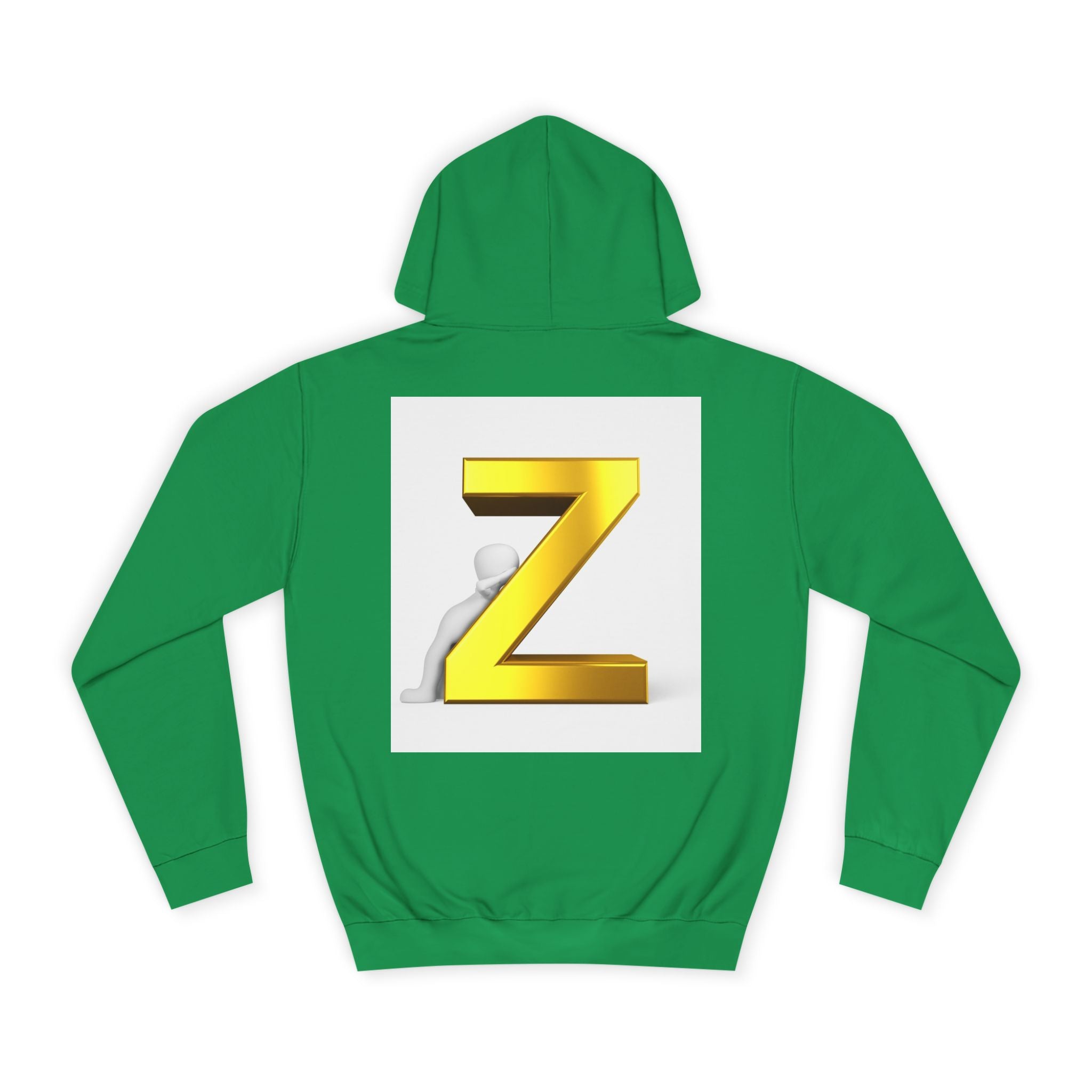 Gold 3D Letter Z Hoodie | Monogram Initial Sweatshirt