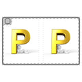 Gold Letter P Monogram Tablet Folio Case | Initial P Alphabet Design