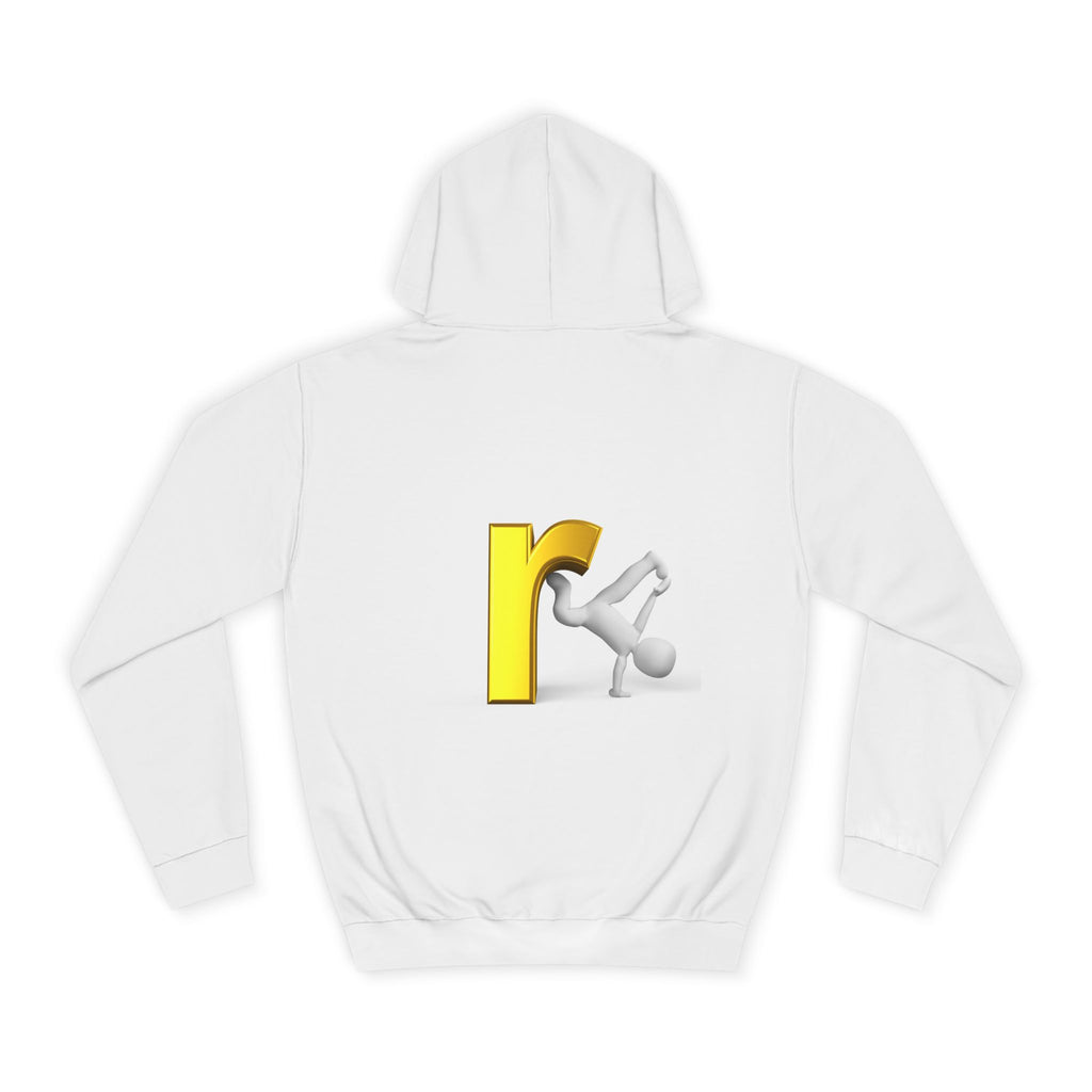 Yellow Letter R Character Hoodie | Playful Typographic Design