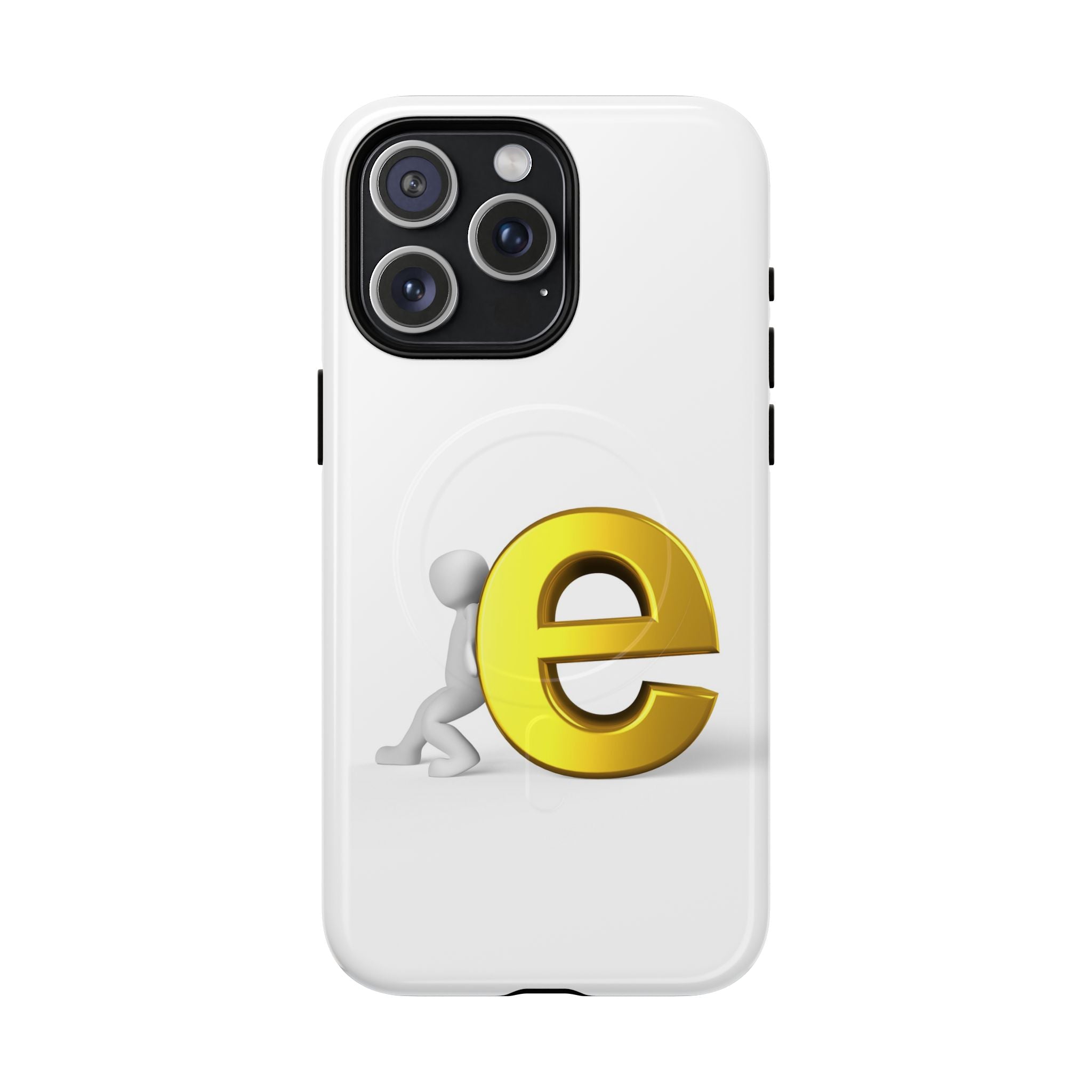 3D Gold Letter E Phone Case | Tough Magnetic Case