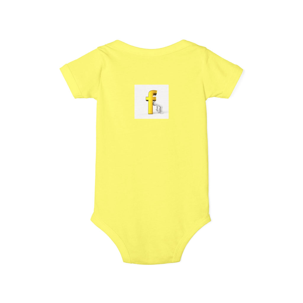 Yellow Letter F Initial Baby Onesie | Infant Jersey One Piece
