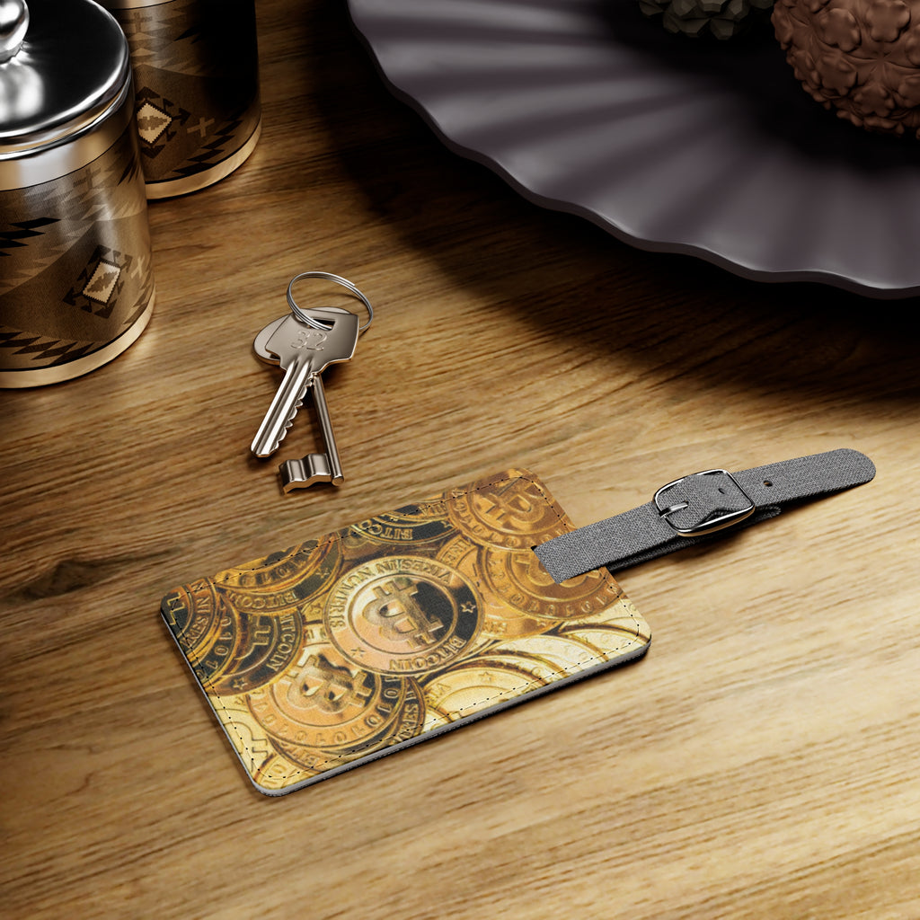 Bitcoin Coins Luggage Tag | Luxurious Travel ID