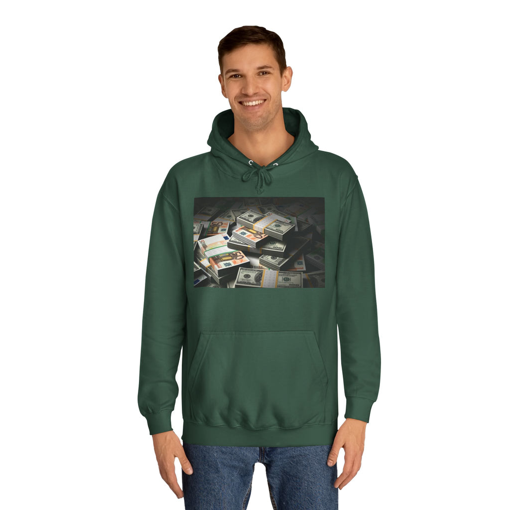 Stacked Cash Money Hoodie | Vintage Banknote Print, Stacks of Dollars