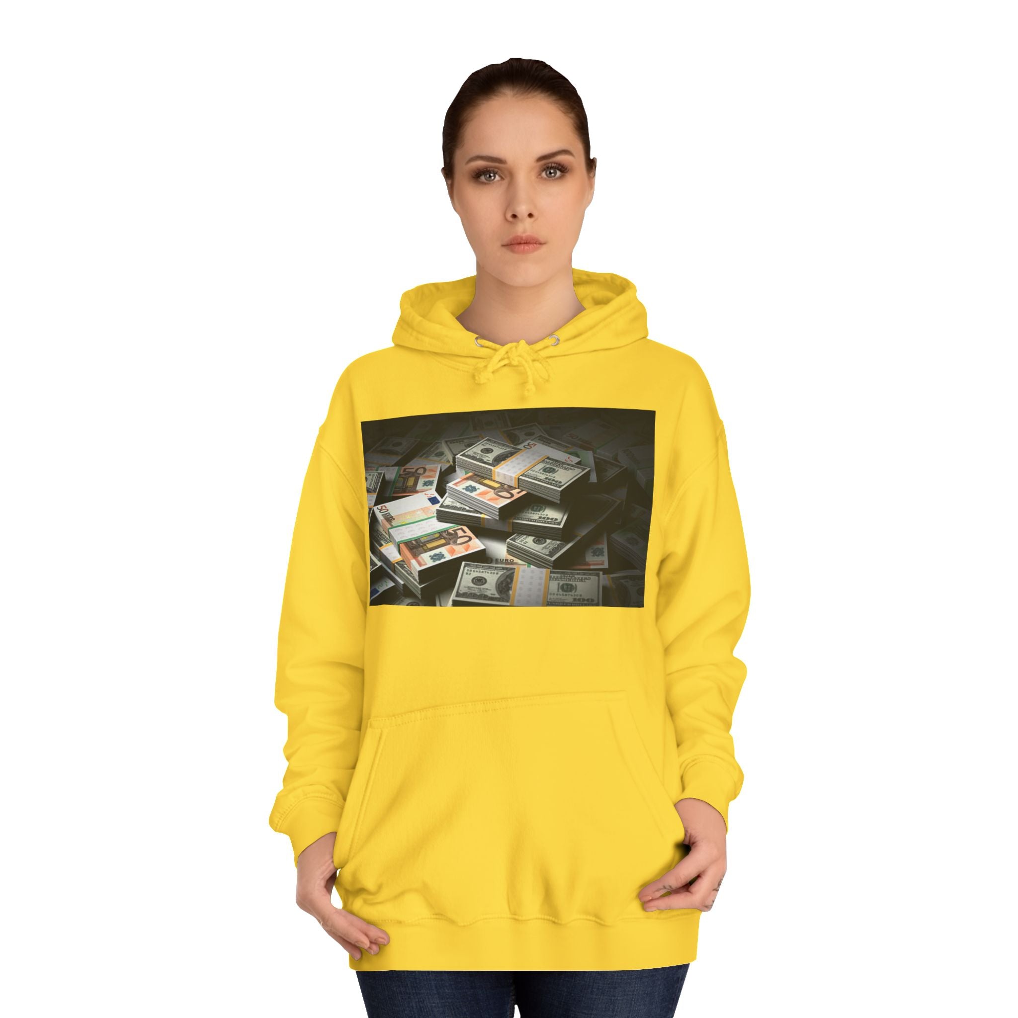 Stacked Cash Money Hoodie | Vintage Banknote Print, Stacks of Dollars