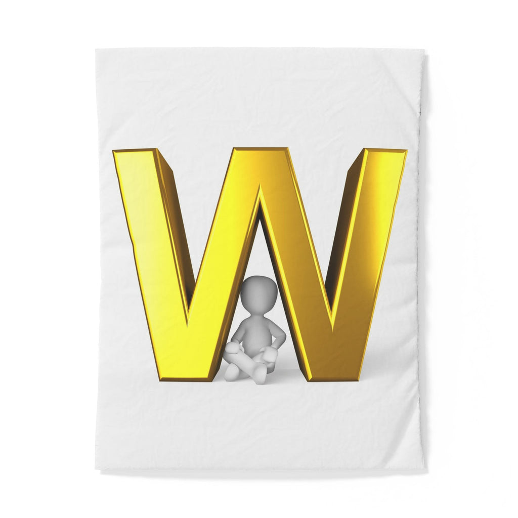 Gold Letter W Initial Duvet Cover | Monogram Bedding