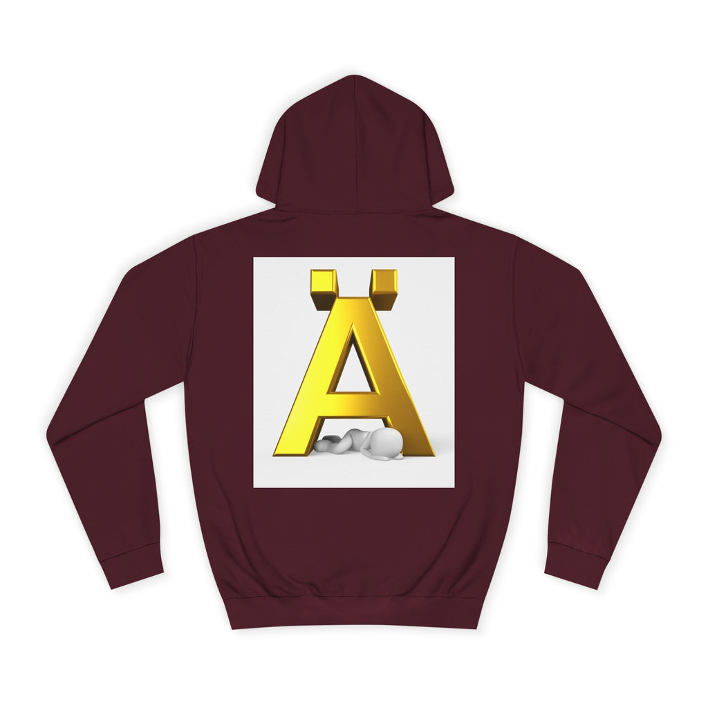 Gold Letter Ä Hoodie | 3D Metallic A with Rocks