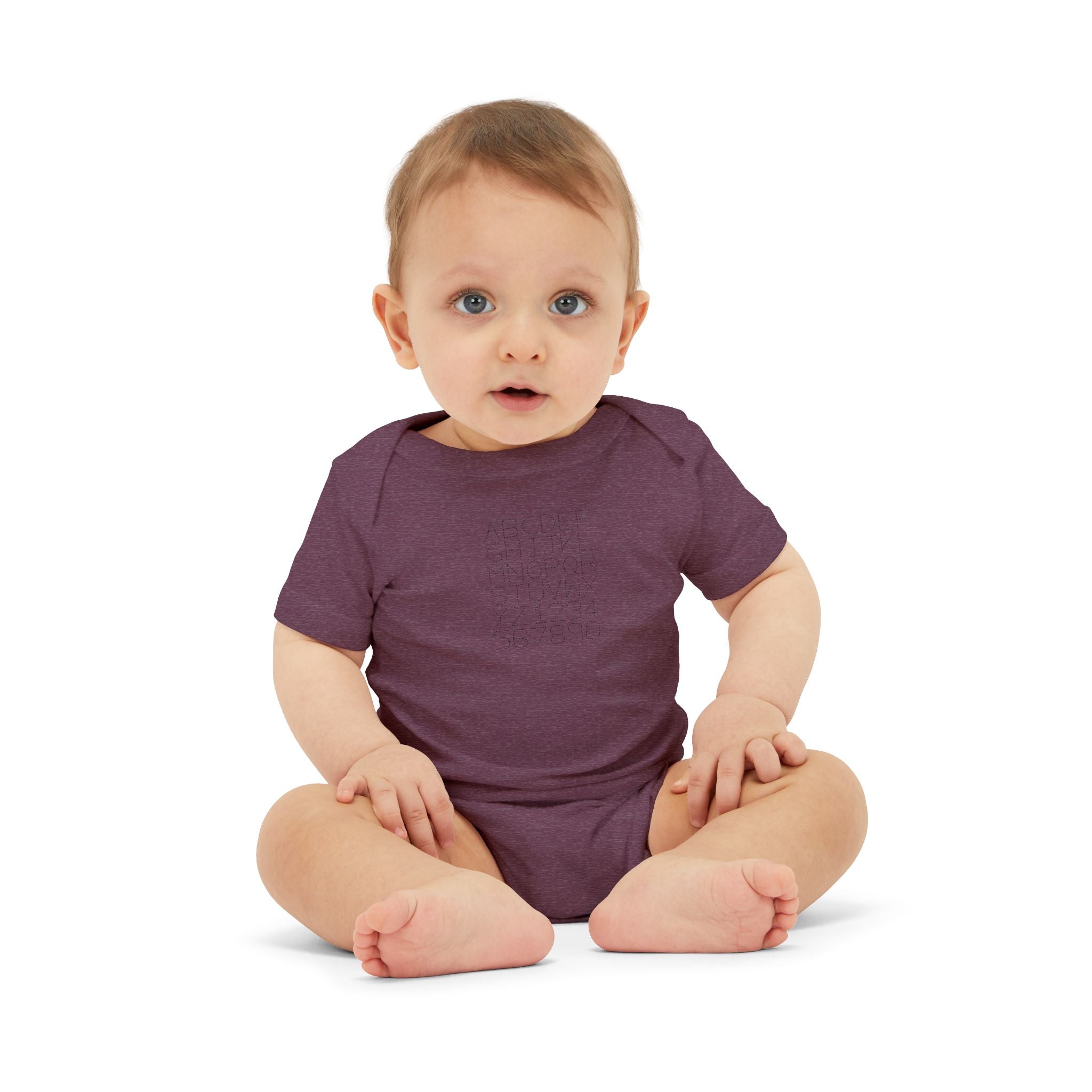 Minimal Dotted Alphabet Infant Onesie | Plain Baby Bodysuit
