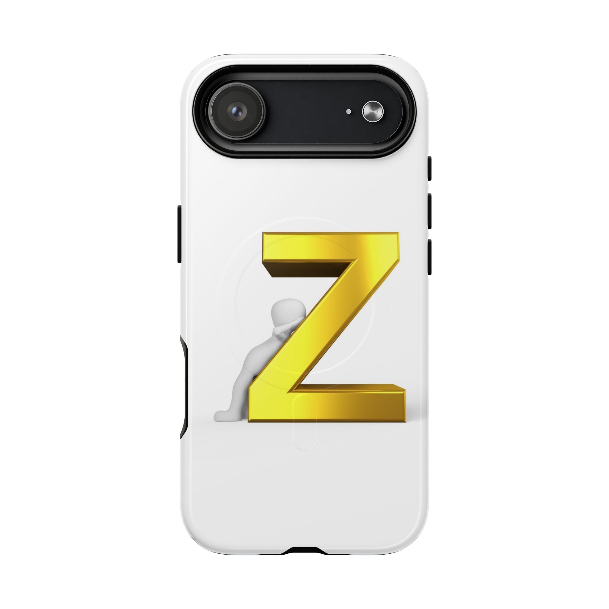 Coque de téléphone 3D Lettre Z Dorée | Coque magnétique robuste