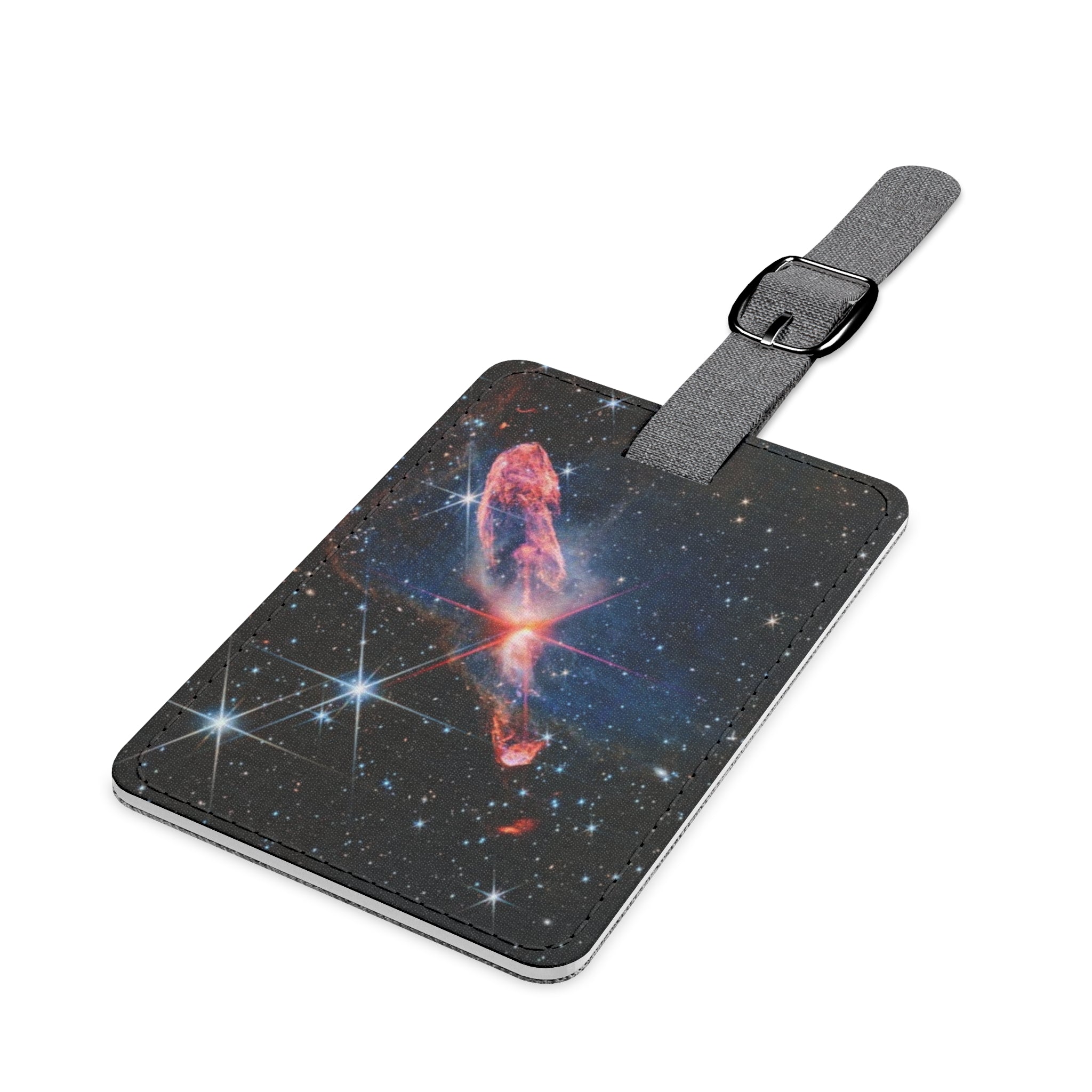 Nebula Space Illustration Luggage Tag | Cosmic Starfield Rectangle
