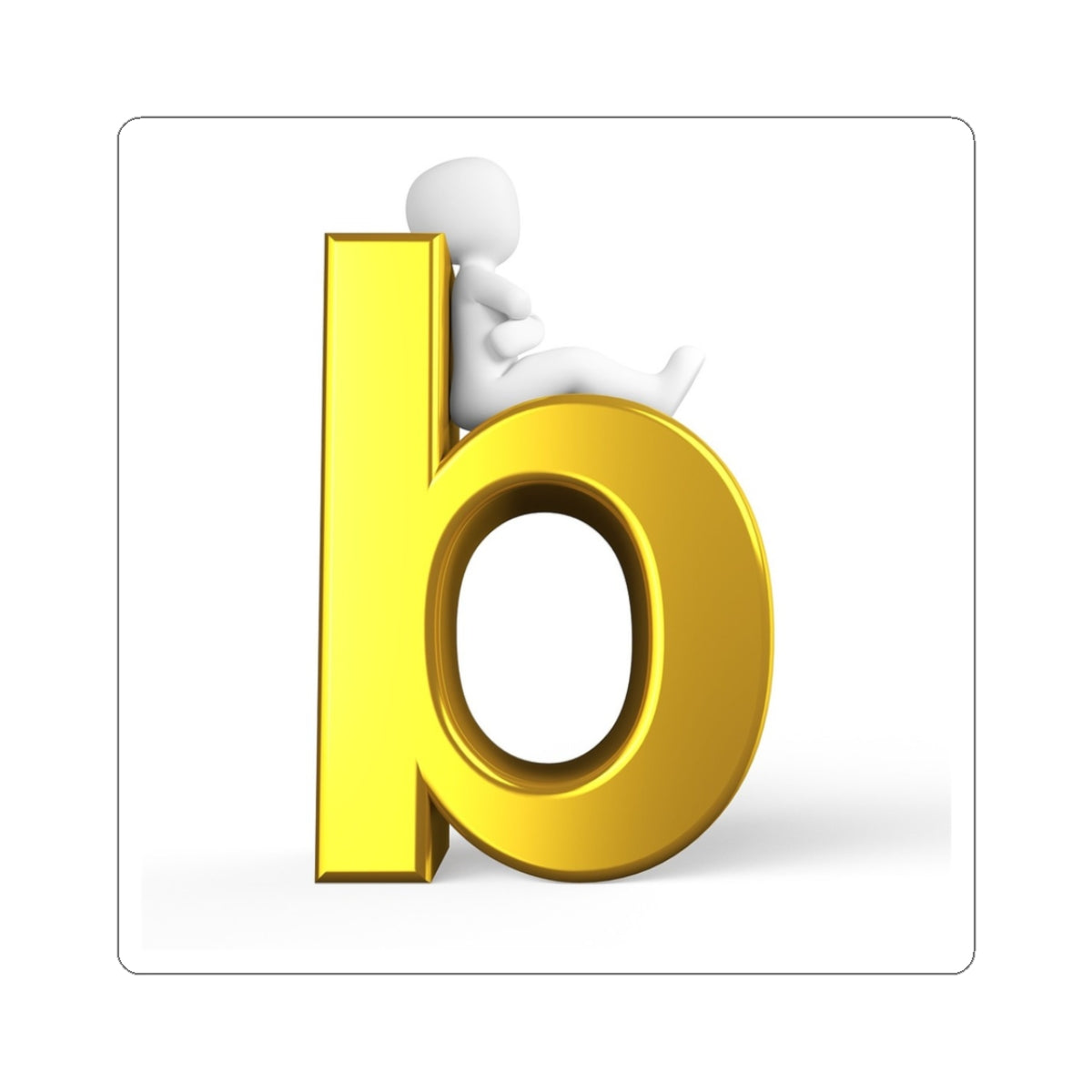 Lettre B en Or avec Autocollant 3D Kiss-Cut | Décalque de Monogramme pour Ordinateur Portable
