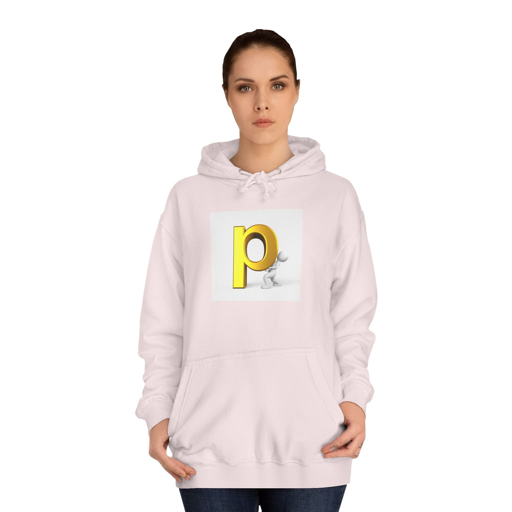 3D Letter P Character Hoodie | Initial P Monogram Pullover