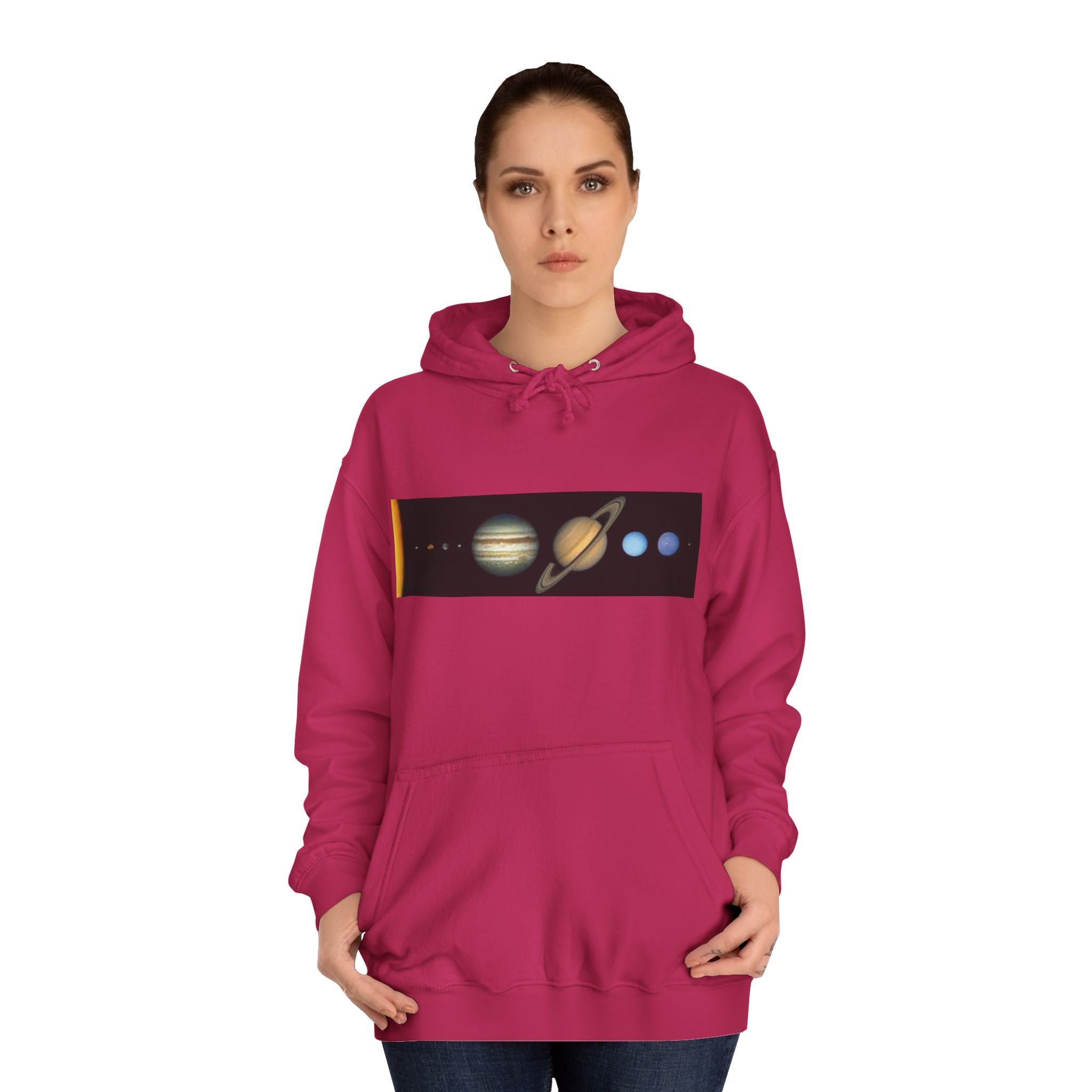 Solar System Planets Hoodie | Saturn Jupiter Earth Mars Nebula Design