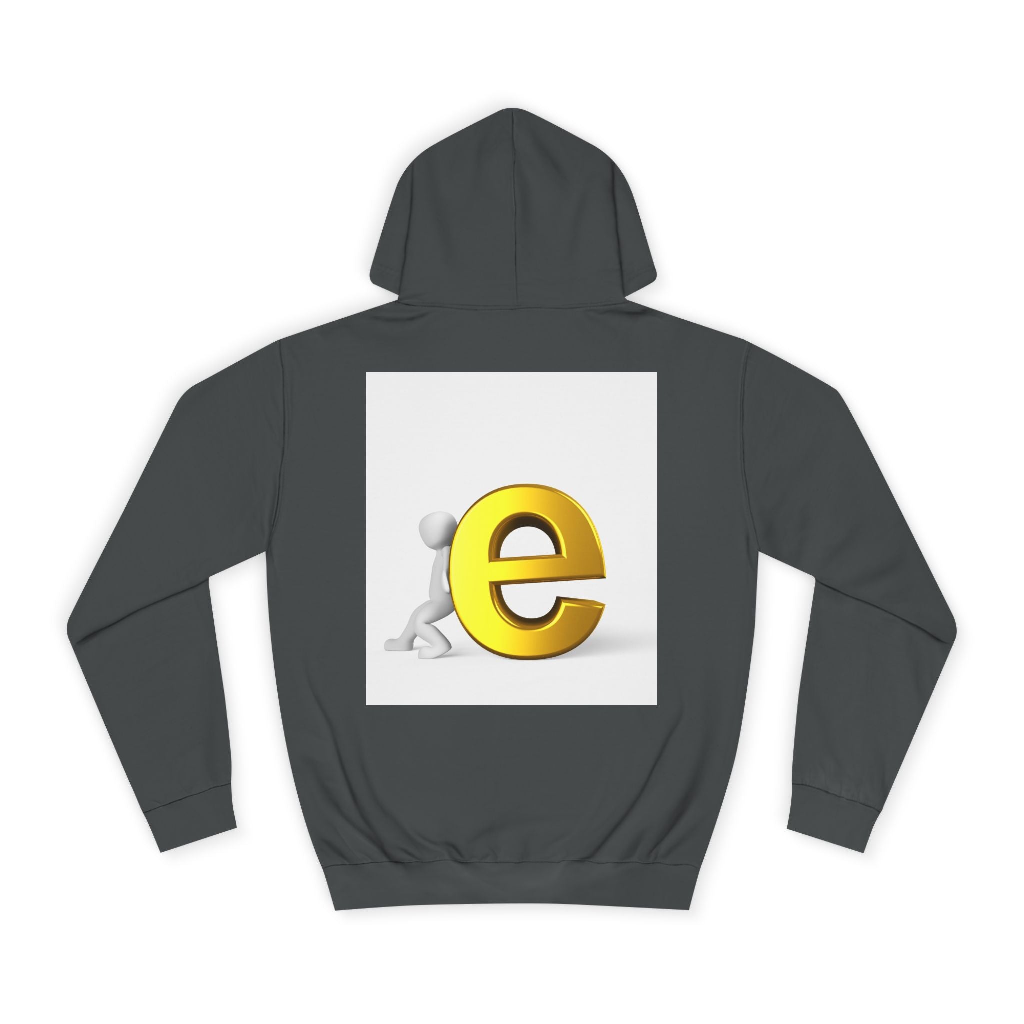 3D Gold Letter E Hoodie | Minimal Alphabet Monogram | Initial Sweatshirt