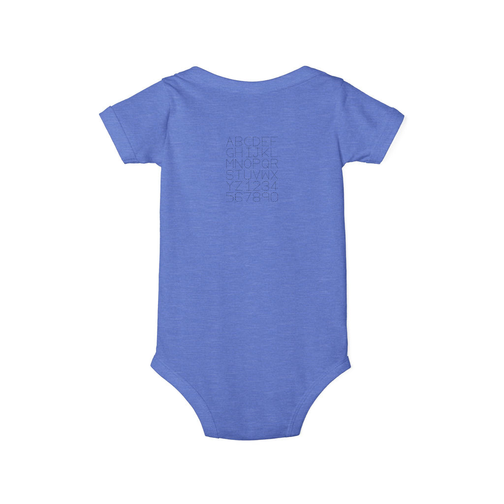Minimal Dotted Alphabet Infant Onesie | Plain Baby Bodysuit