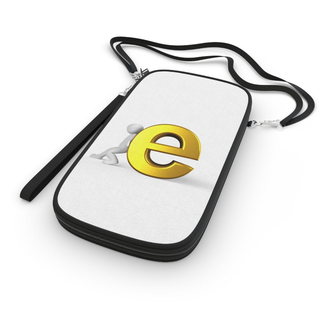 3D Character with Gold Letter E passport wallet | travel document holder