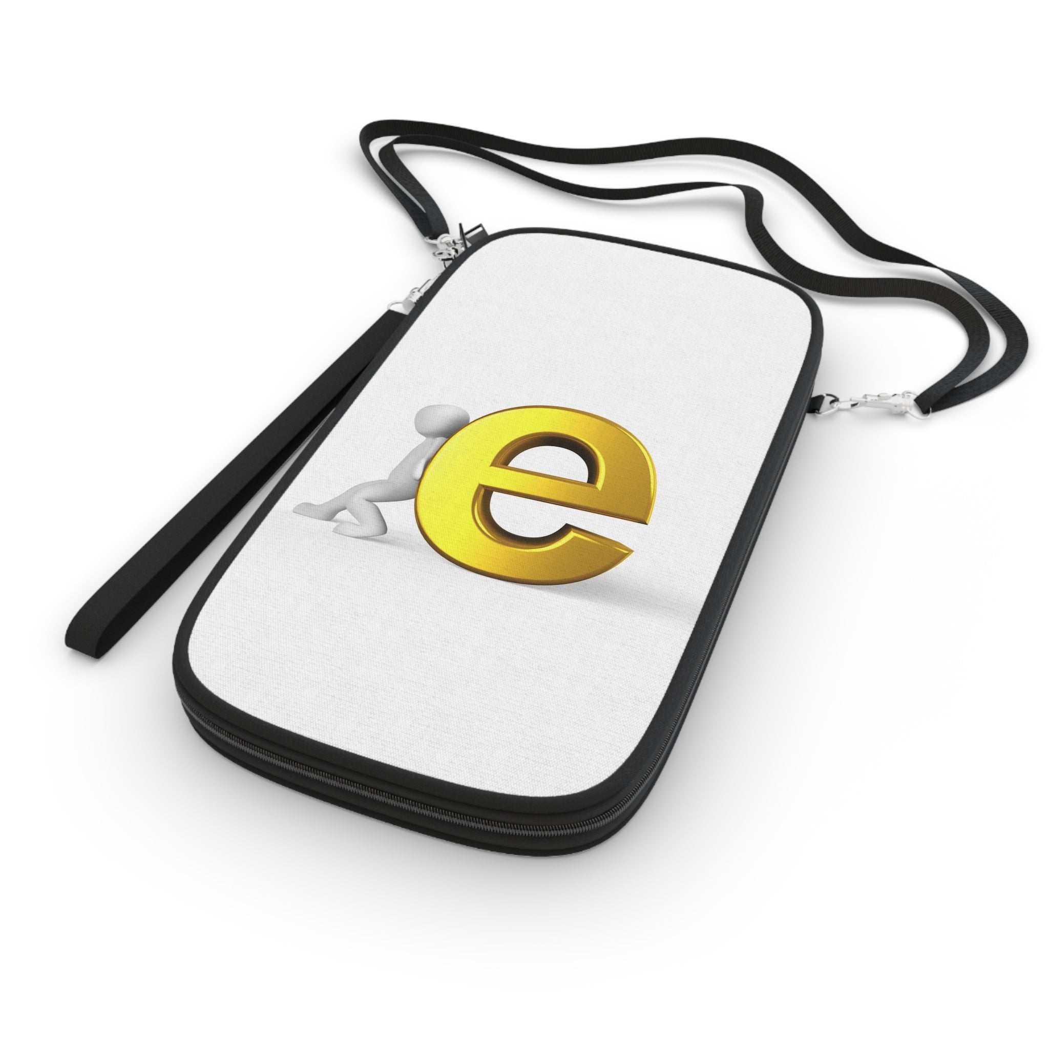 3D Character with Gold Letter E passport wallet | travel document holder